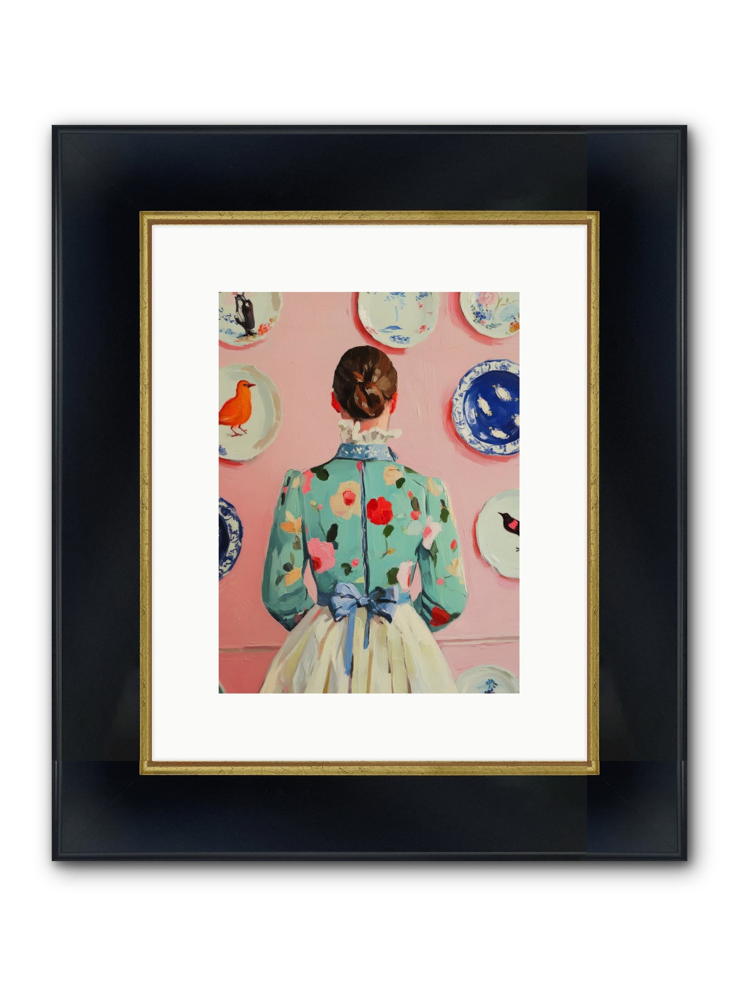 The Pattern Queen Framed Print - Wide Black w/Gold 9x12