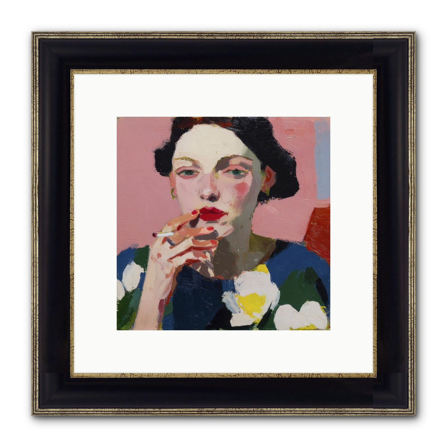 The Pause Between Framed Print - Black & Gold 10x10