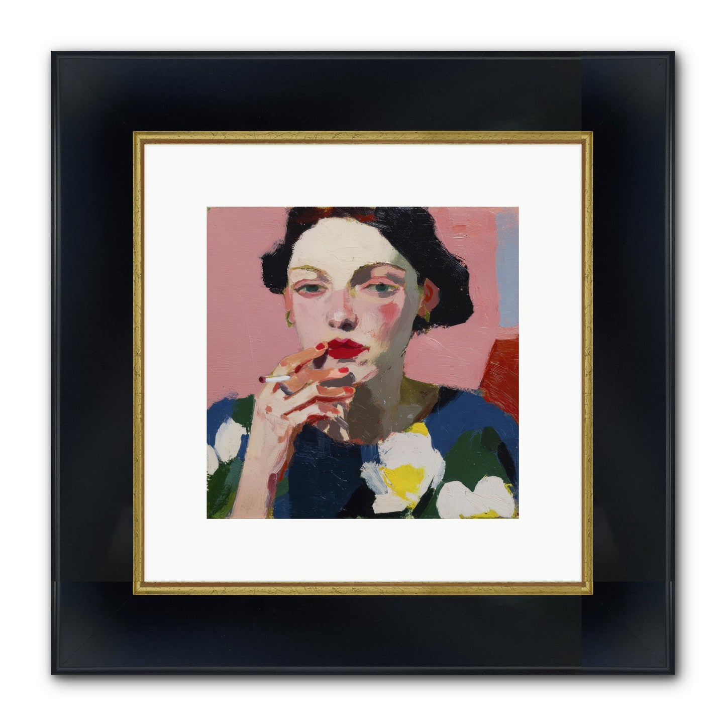 The Pause Between Framed Print - Wide Black w/Gold 10x10