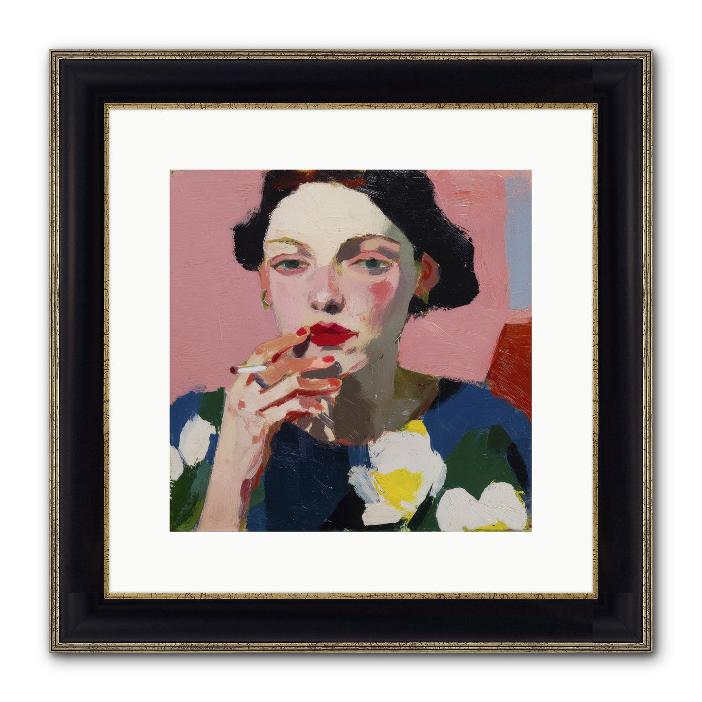 The Pause Between Framed Print - Black & Gold 12x12