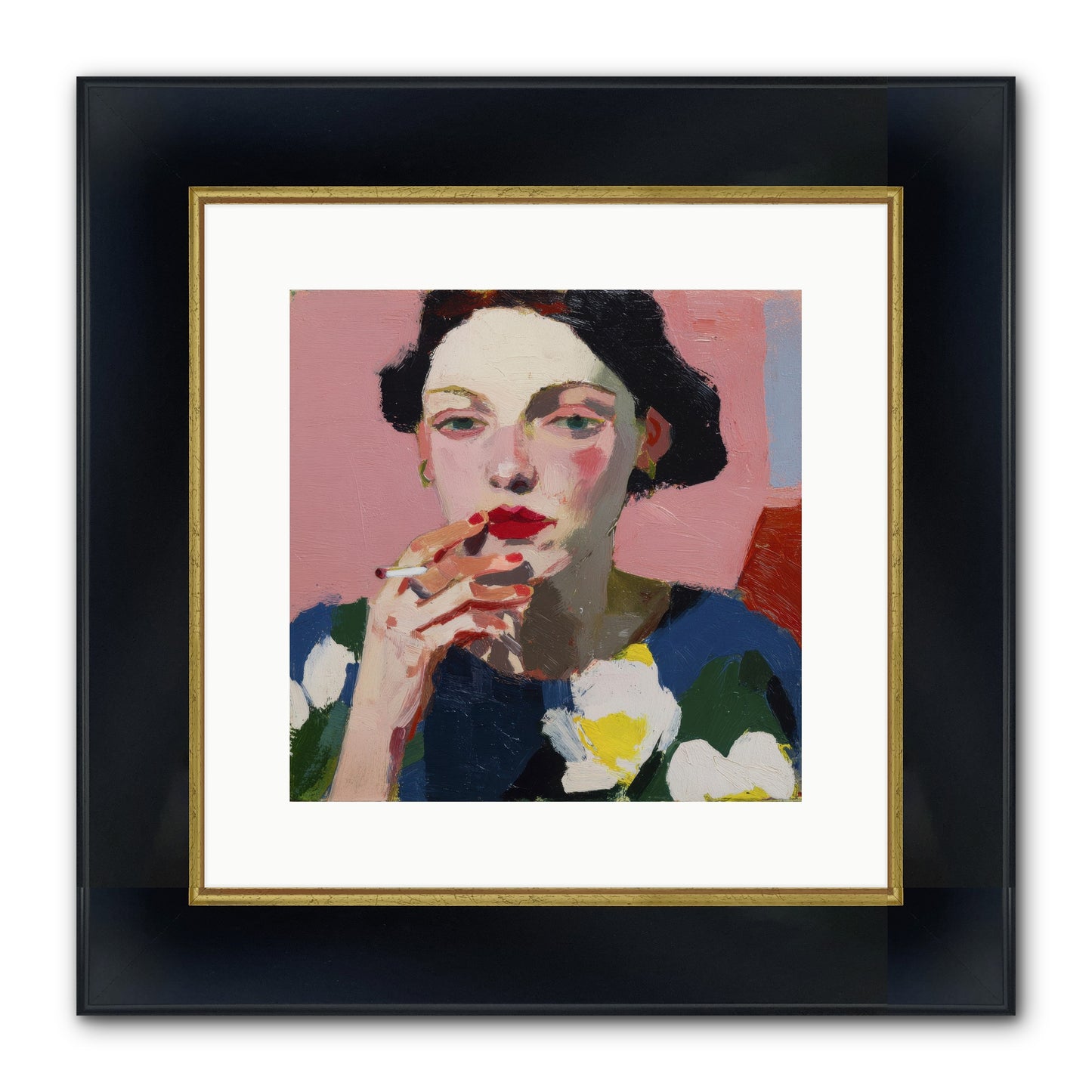 The Pause Between Framed Print - Wide Black w/Gold 12x12