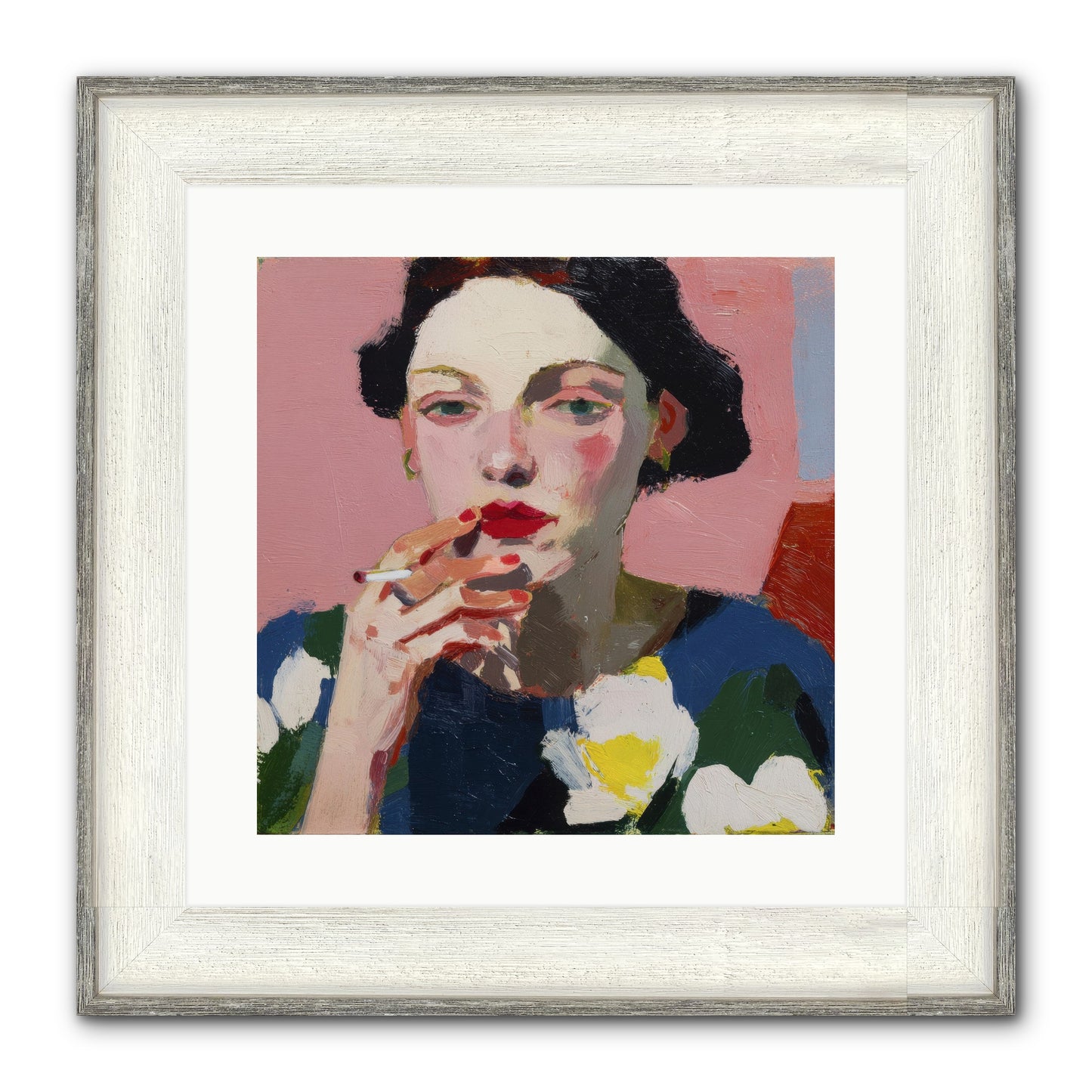 The Pause Between Framed Print - Driftwood White 16x16