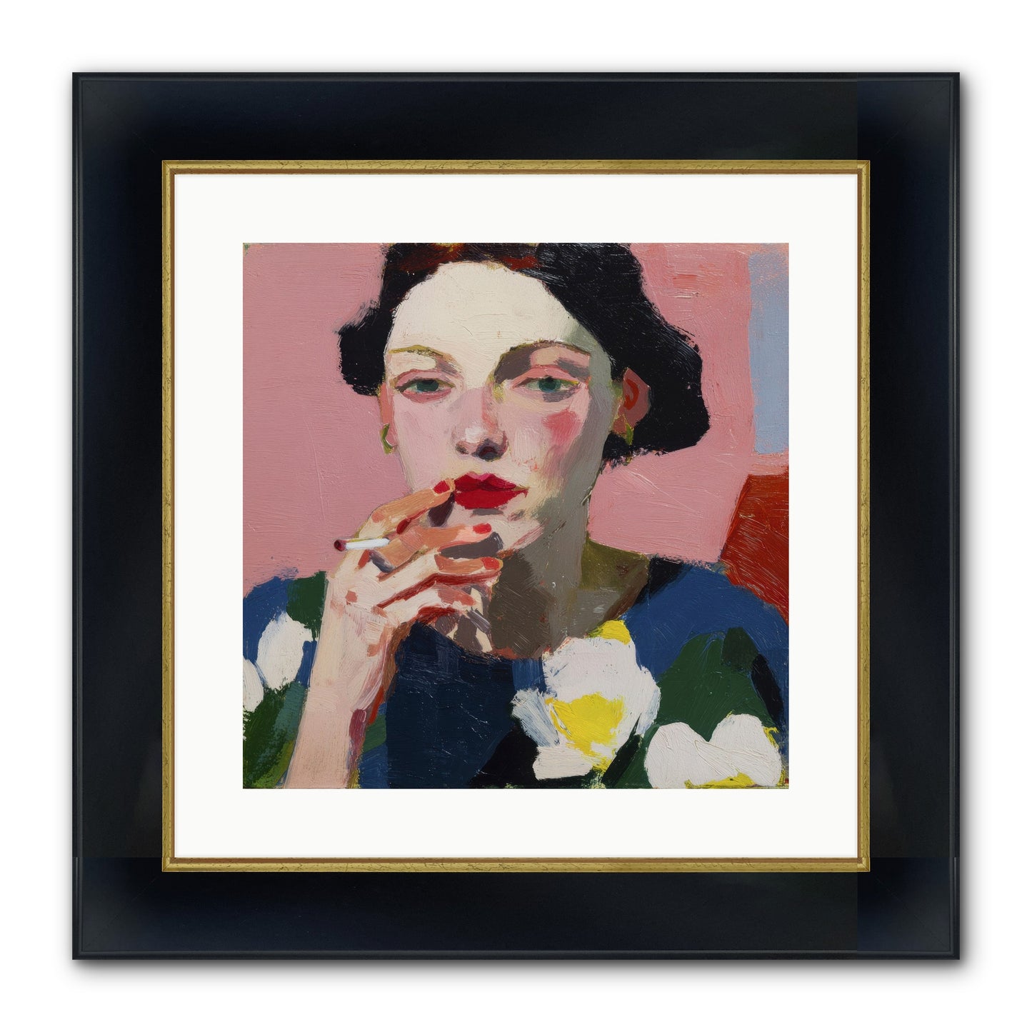 The Pause Between Framed Print - Wide Black w/Gold 16x16
