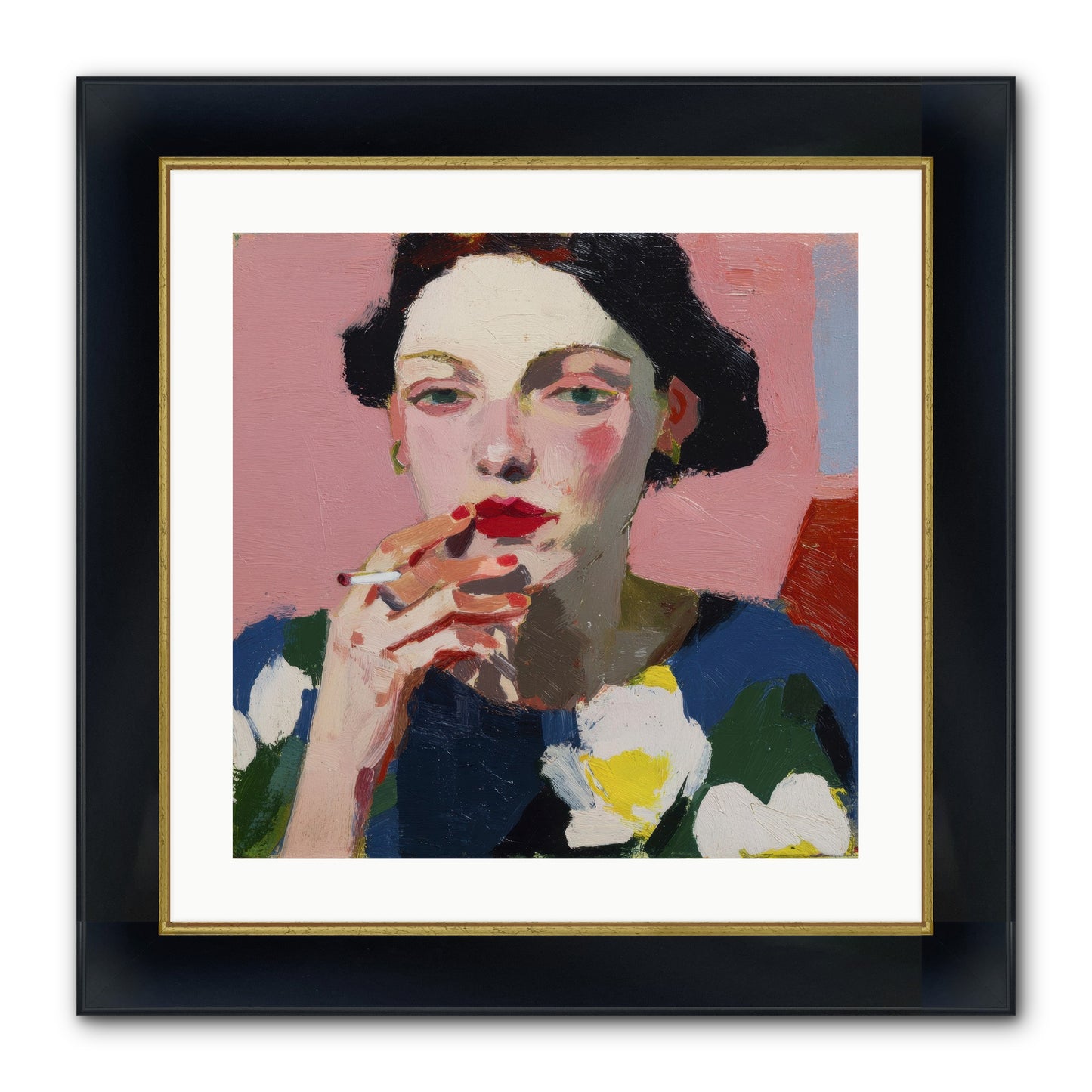 The Pause Between Framed Print - Wide Black w/Gold 20x20