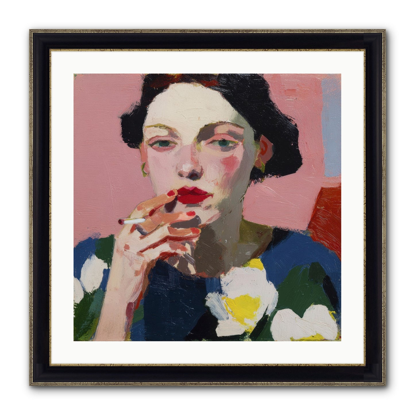 The Pause Between Framed Print - Black & Gold 24x24