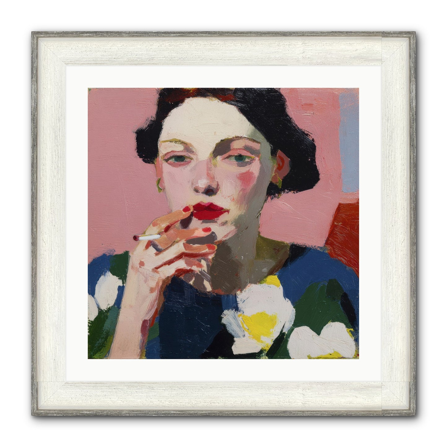 The Pause Between Framed Print - Driftwood White 24x24