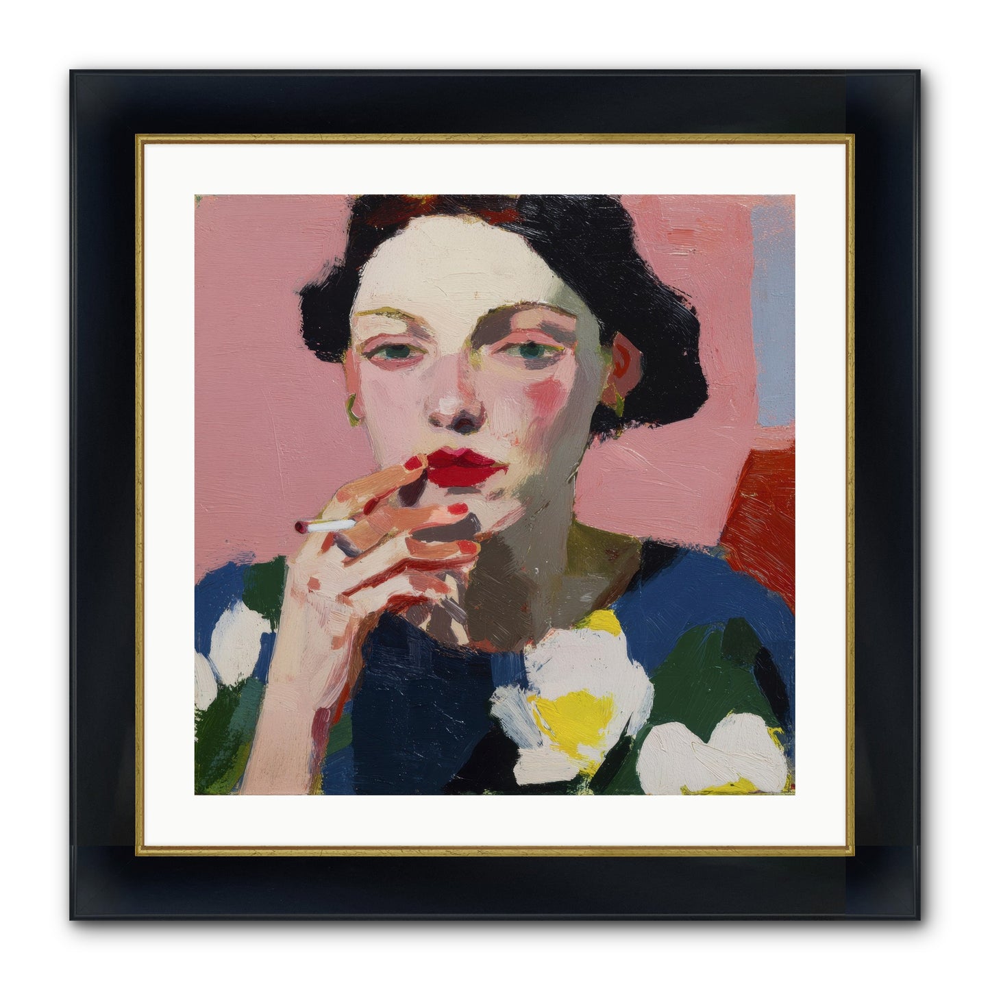 The Pause Between Framed Print - Wide Black w/Gold 24x24