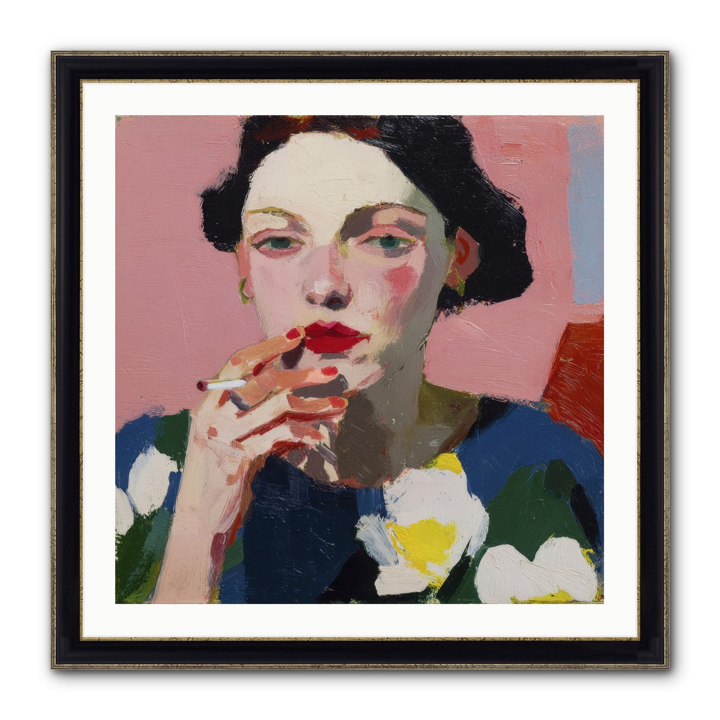 The Pause Between Framed Print - Black & Gold 30x30