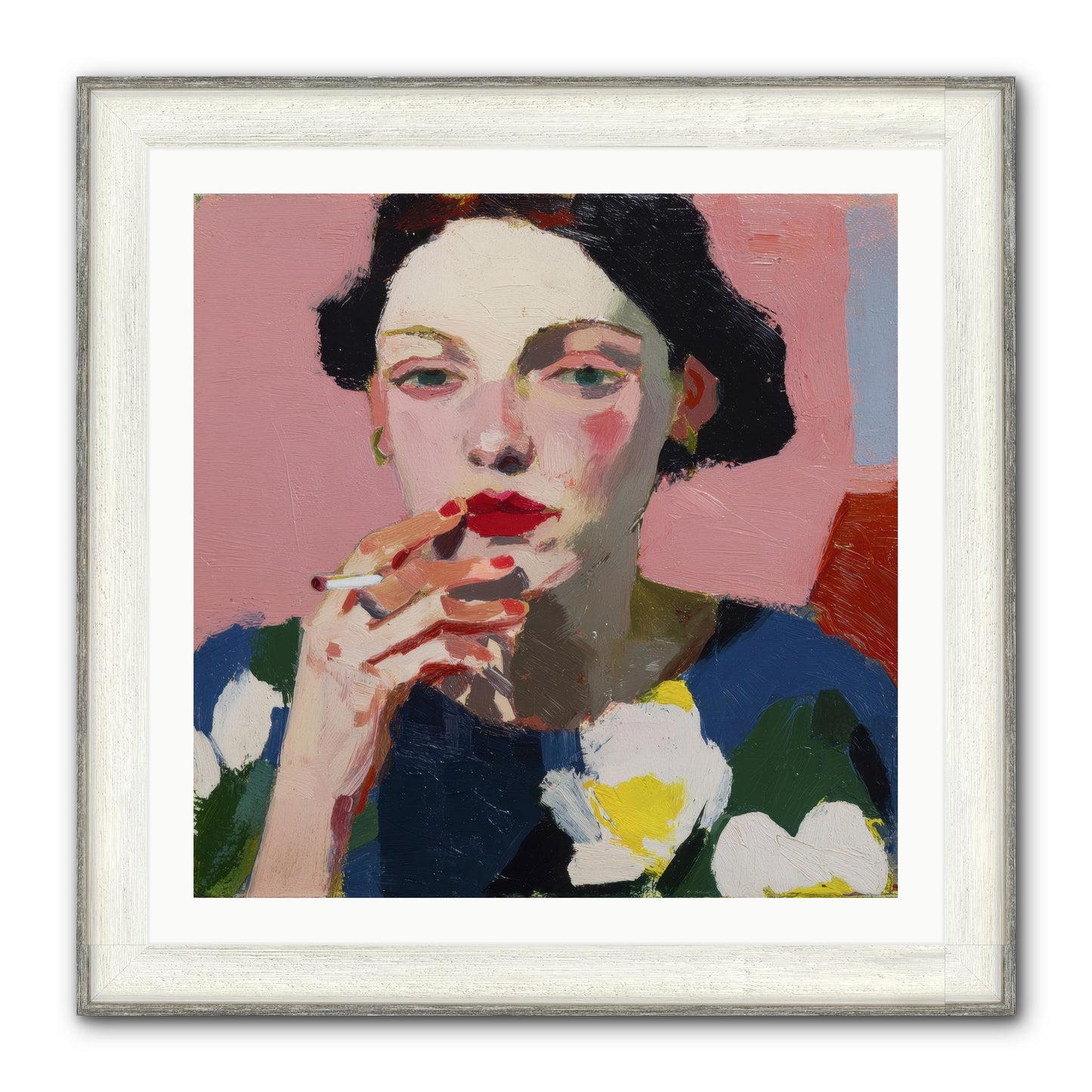 The Pause Between Framed Print - Driftwood White 30x30