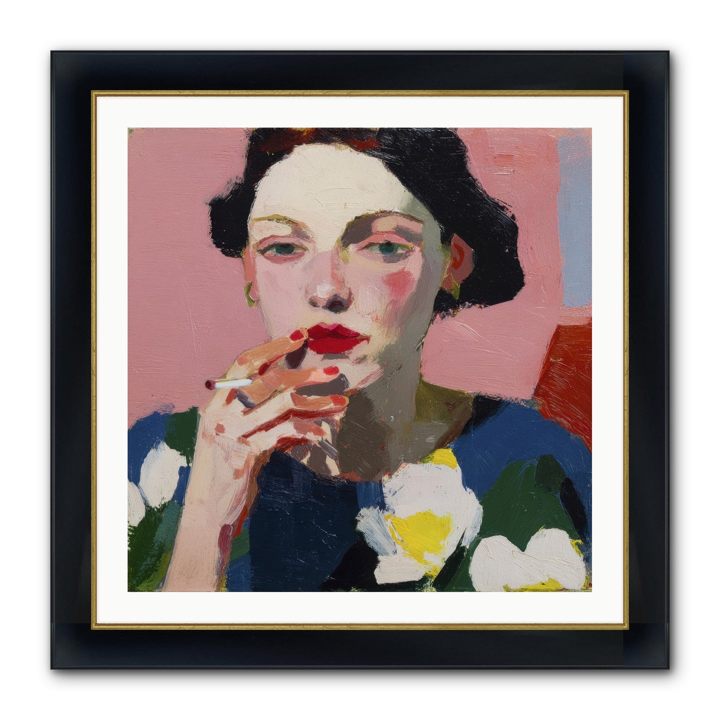 The Pause Between Framed Print - Wide Black w/Gold 30x30