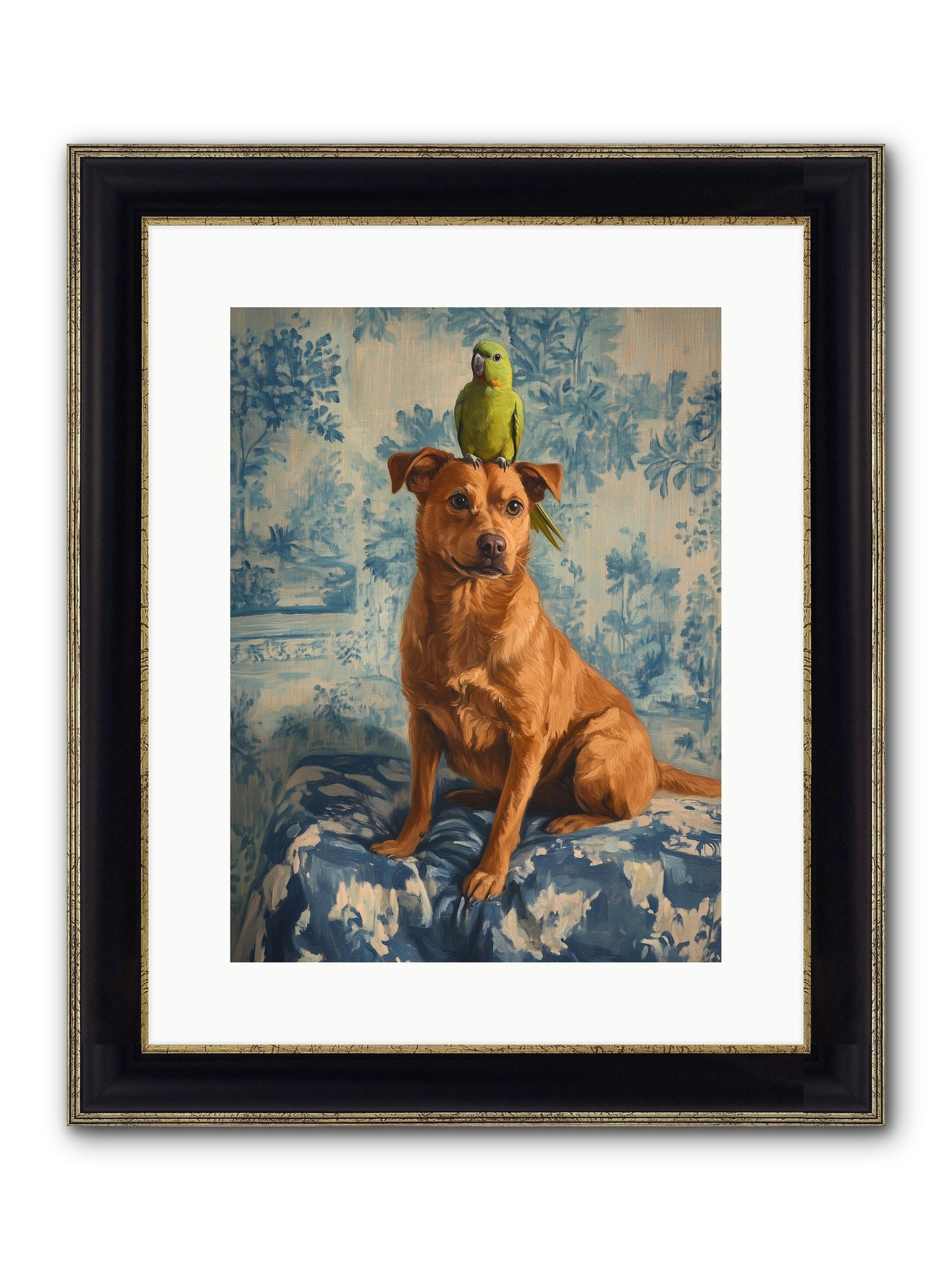 The Peculiar Perch Framed Print - Black & Gold 12x16