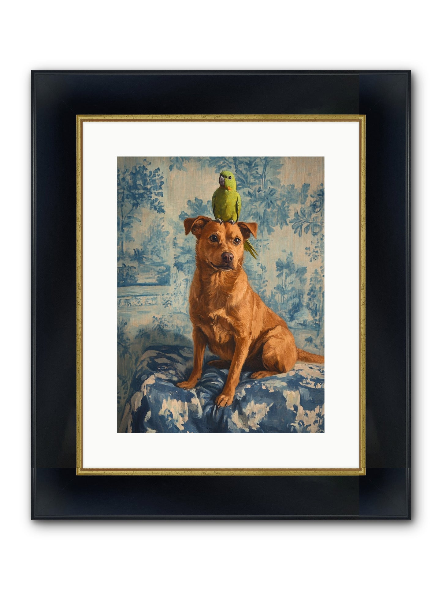 The Peculiar Perch Framed Print - Wide Black w/Gold 12x16