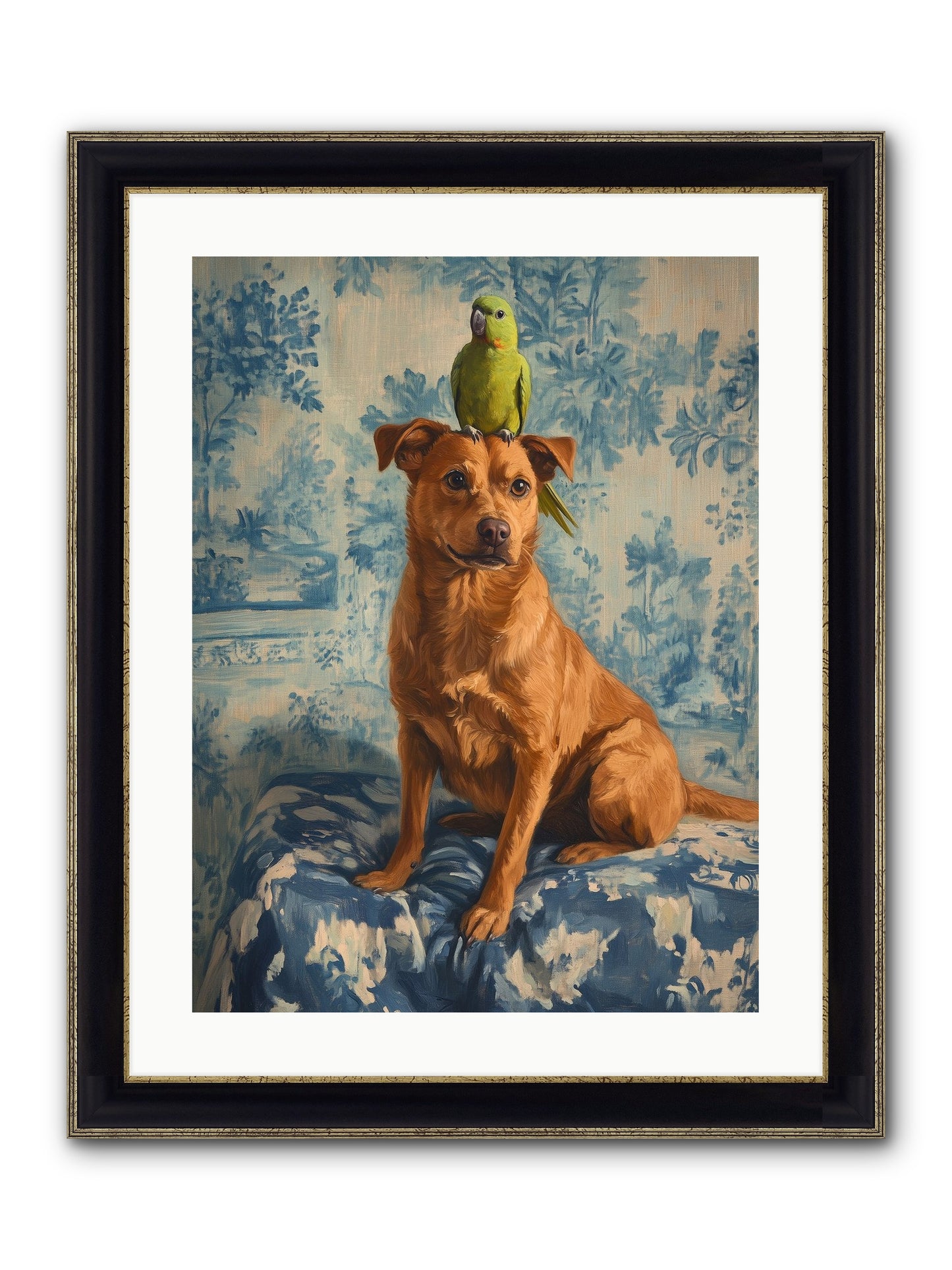 The Peculiar Perch Framed Print - Black & Gold 18x24