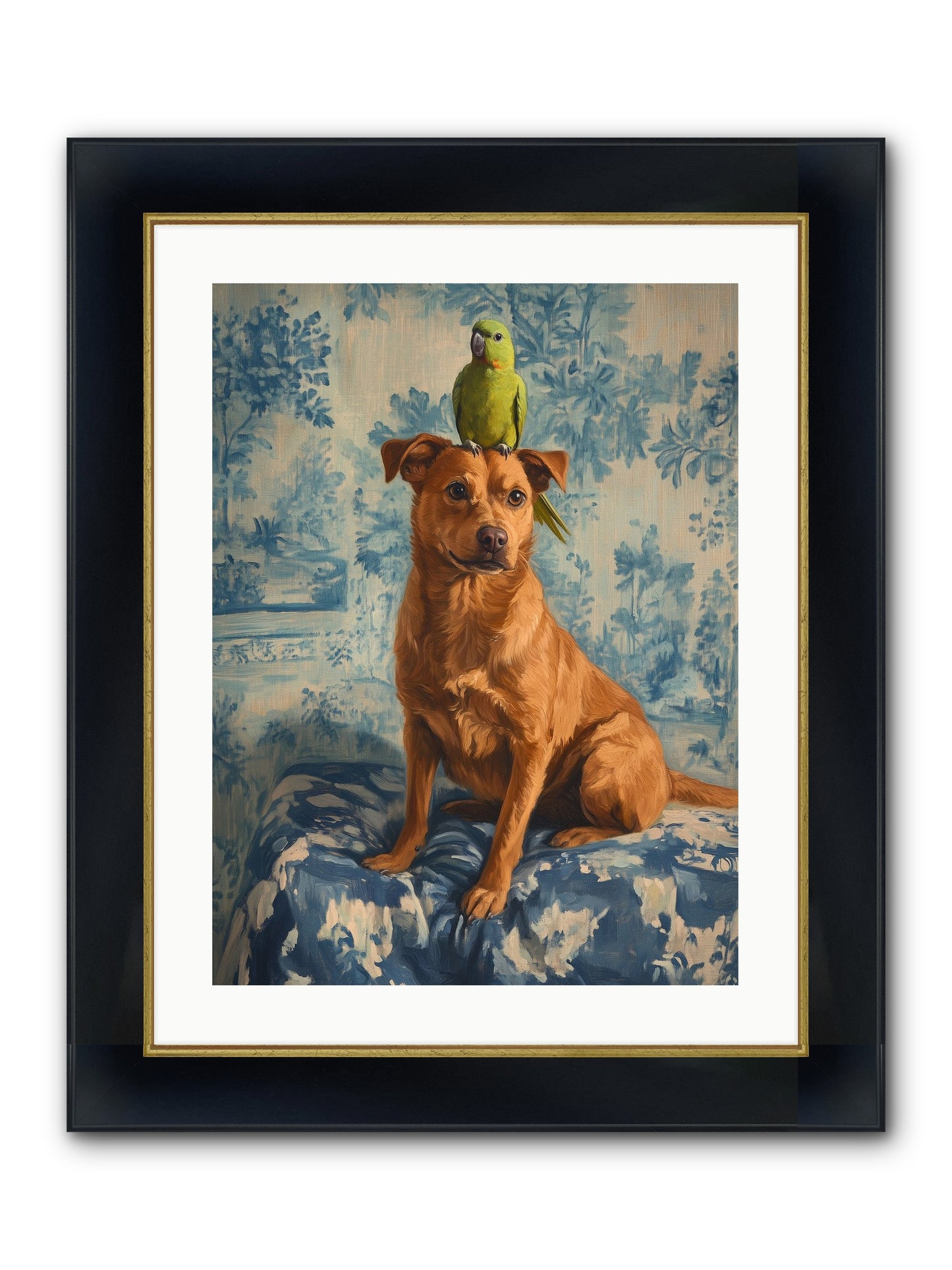 The Peculiar Perch Framed Print - Wide Black w/Gold 18x24