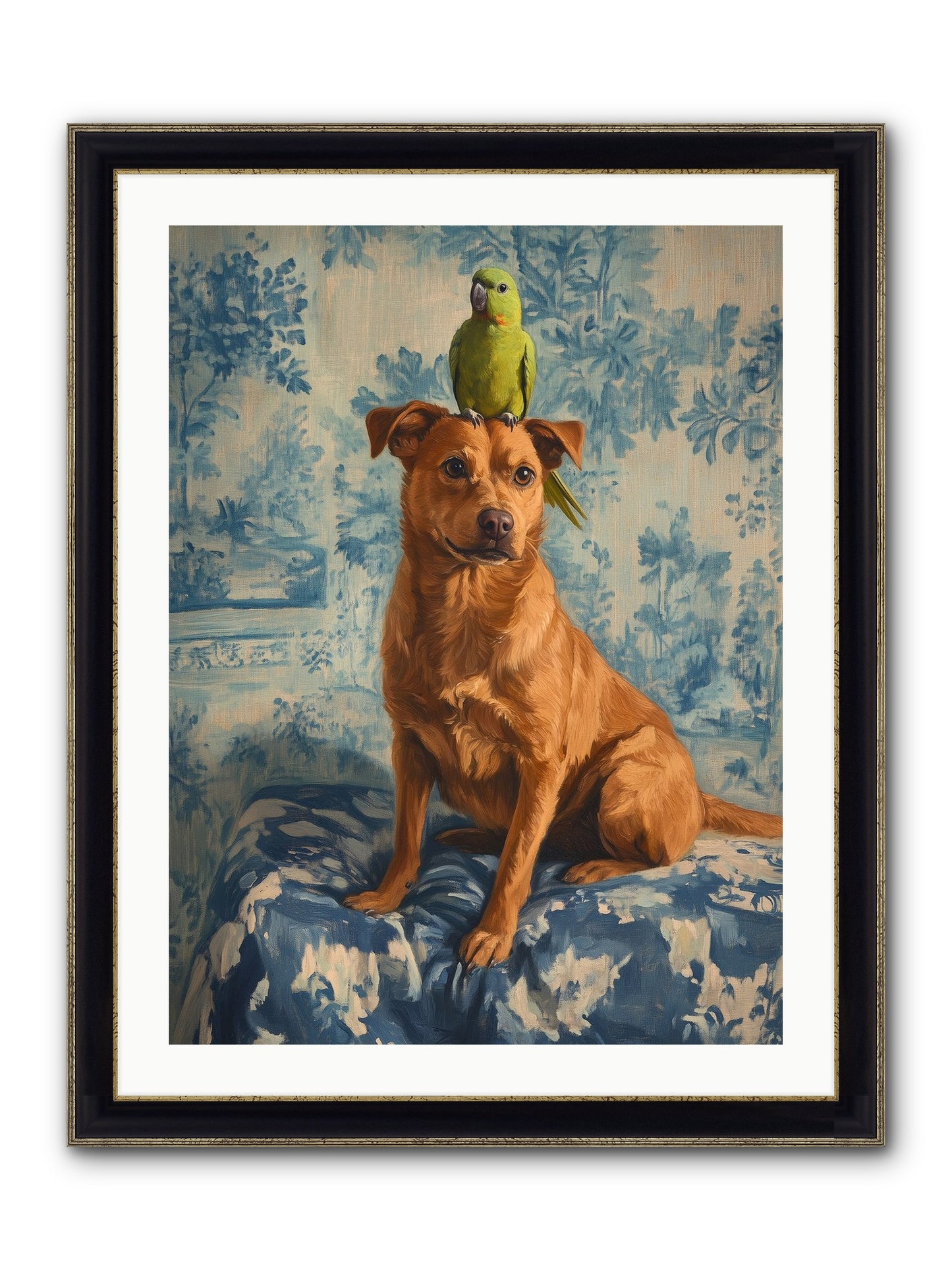 The Peculiar Perch Framed Print - Black & Gold 24x32