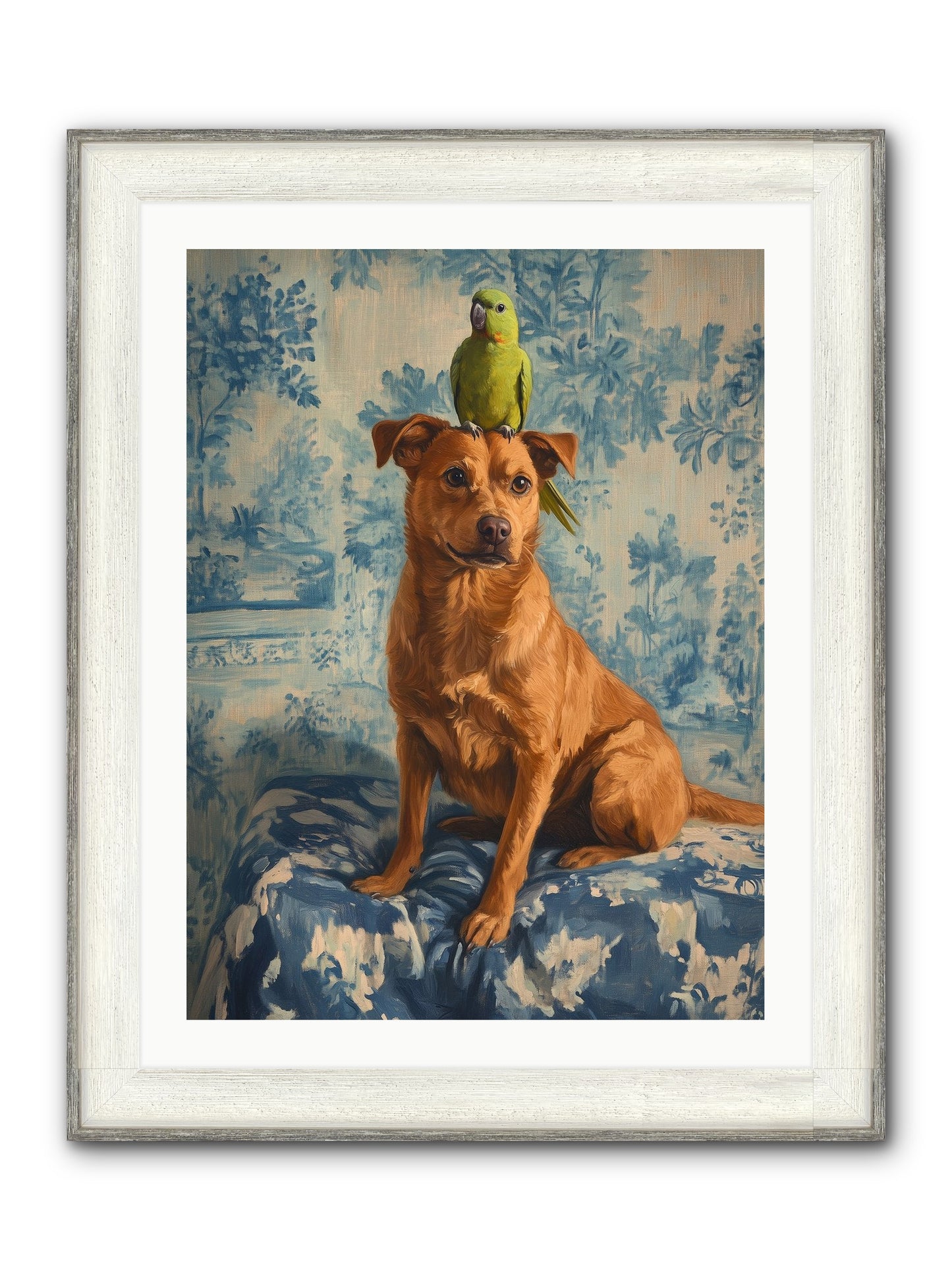 The Peculiar Perch Framed Print - Driftwood White 24x32