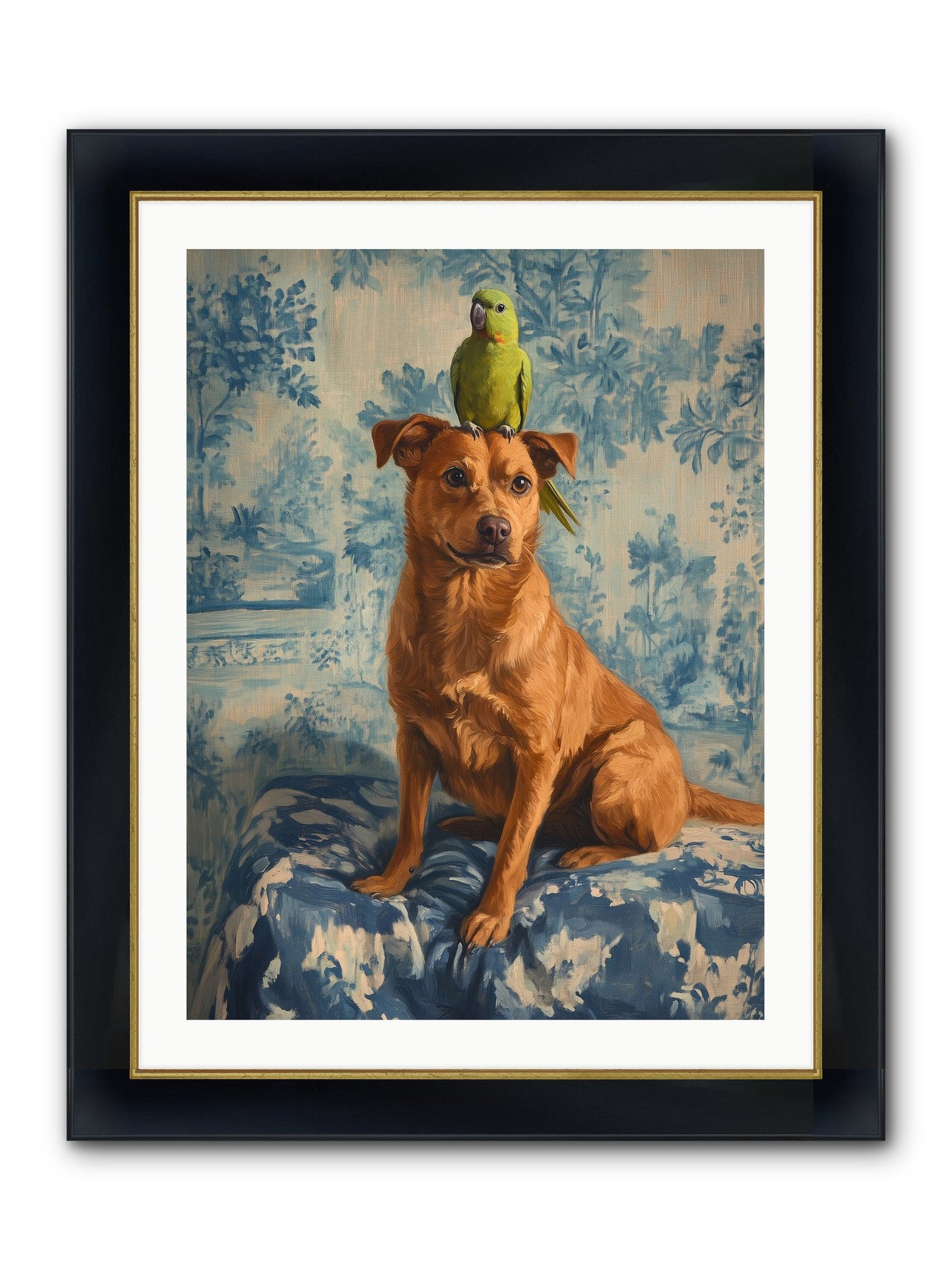 The Peculiar Perch Framed Print - Wide Black w/Gold 24x32