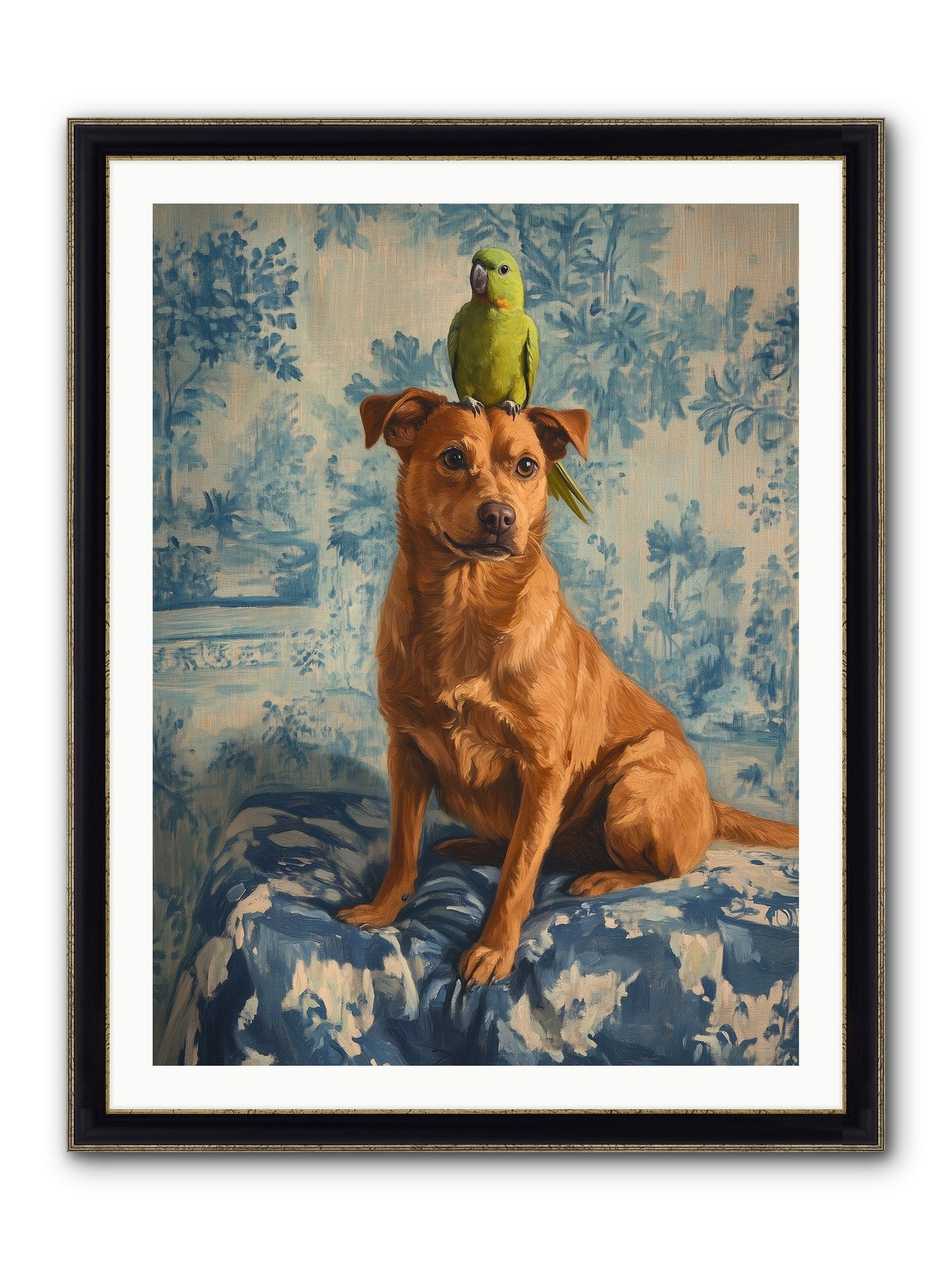 The Peculiar Perch Framed Print - Black & Gold 30x40
