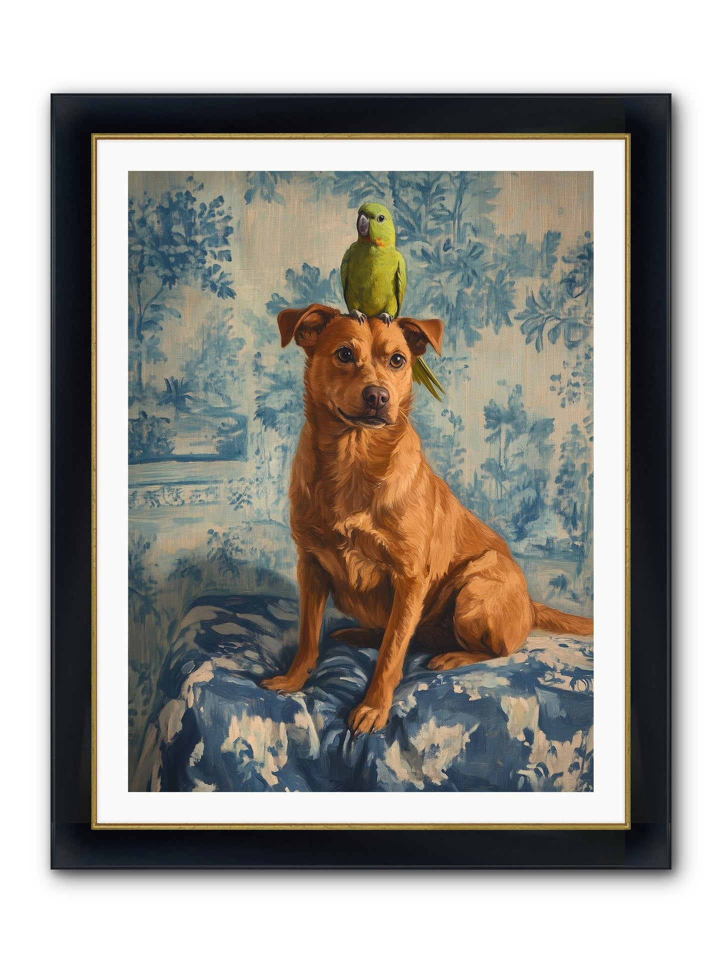 The Peculiar Perch Framed Print - Wide Black w/Gold 30x40