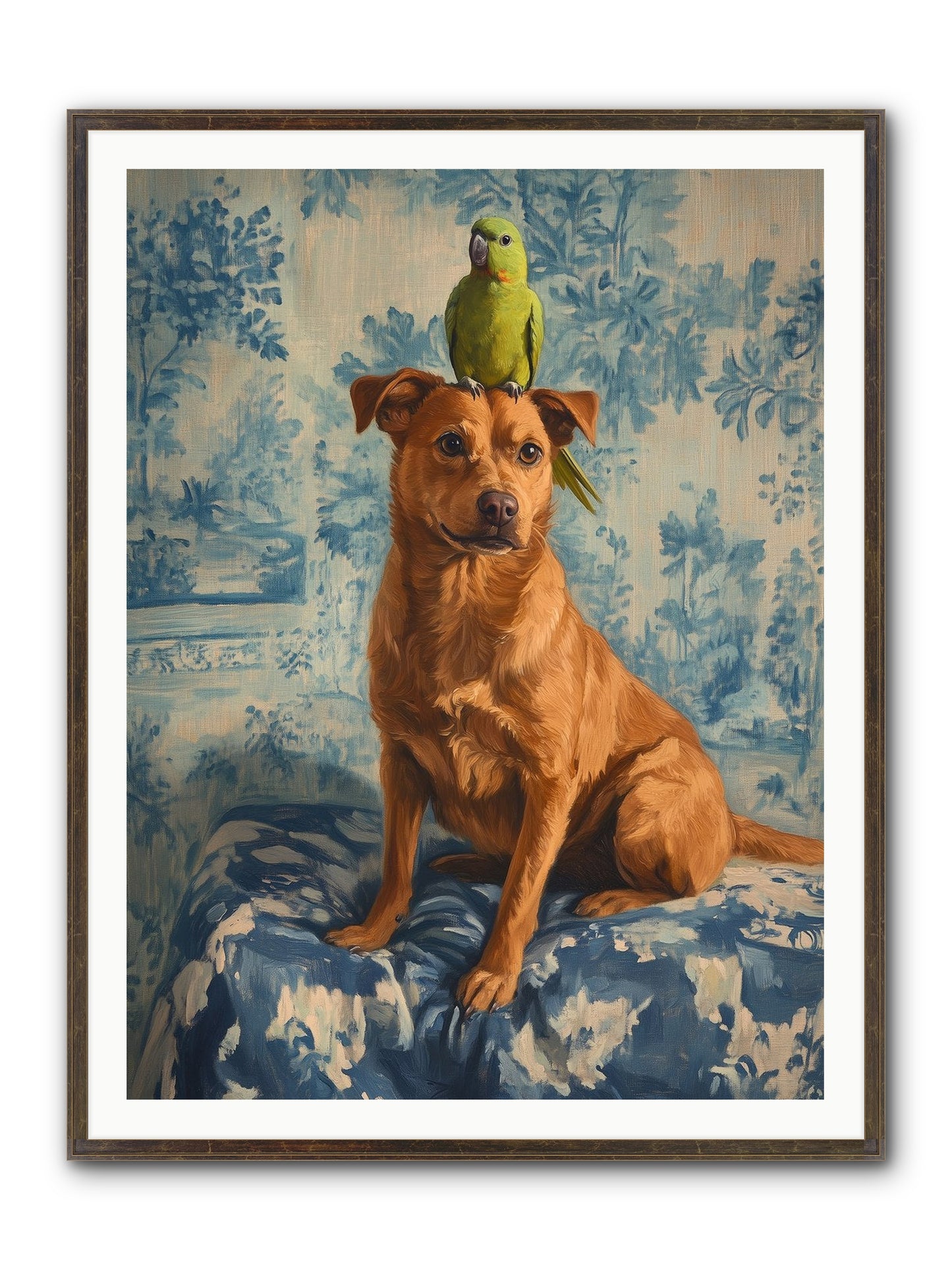 The Peculiar Perch Framed Print - Slimwoods Black/Gold 36x48