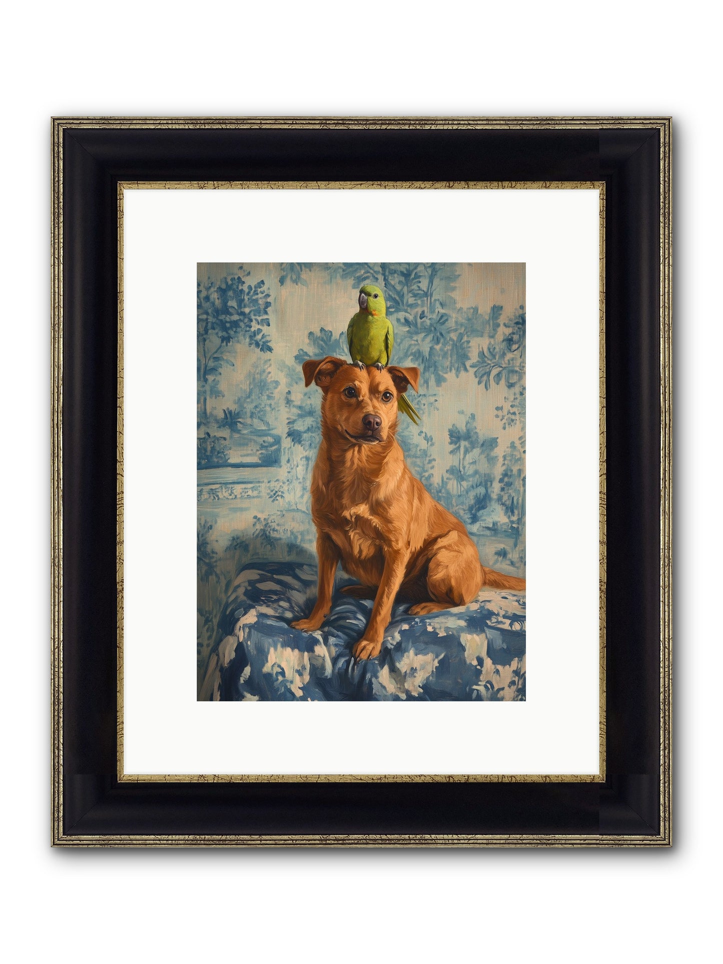 The Peculiar Perch Framed Print - Black & Gold 9x12
