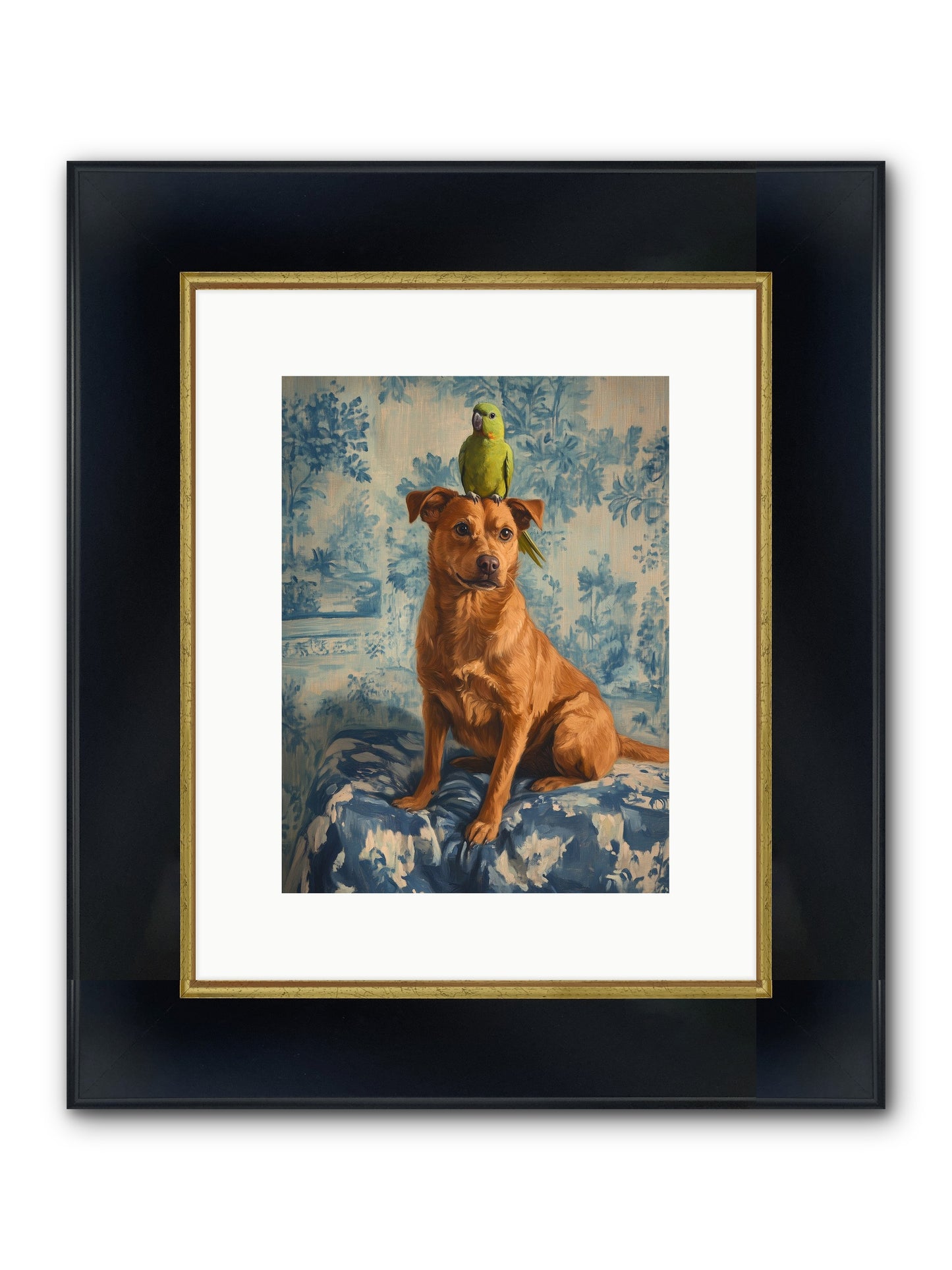 The Peculiar Perch Framed Print - Wide Black w/Gold 9x12