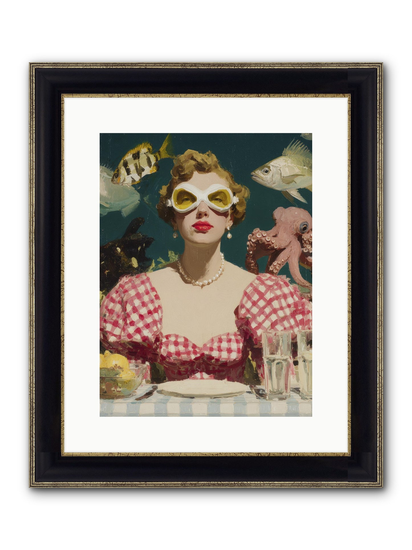 The Phantom Of Peony Street Framed Print - Black & Gold 12x16