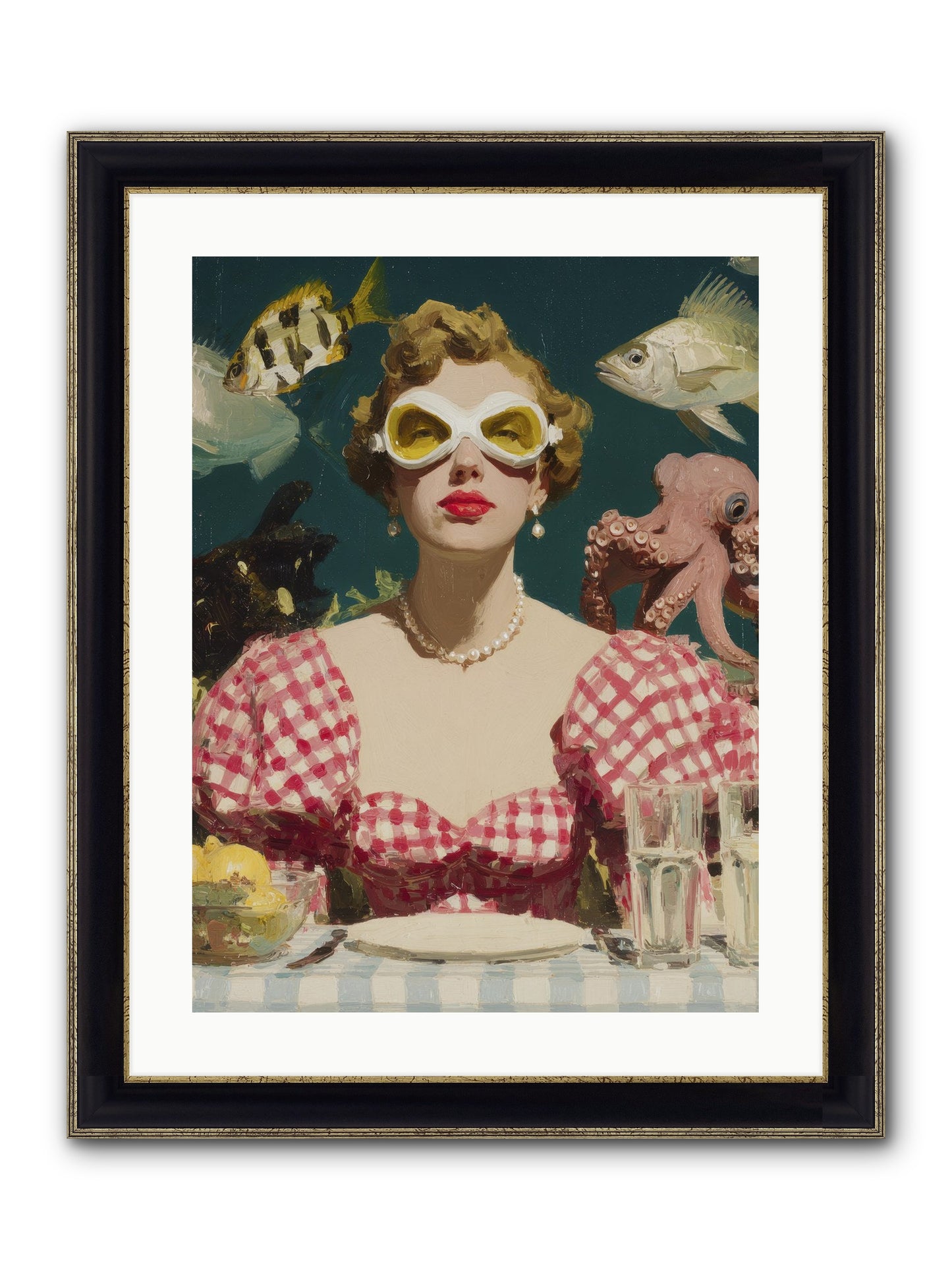 The Phantom Of Peony Street Framed Print - Black & Gold 18x24