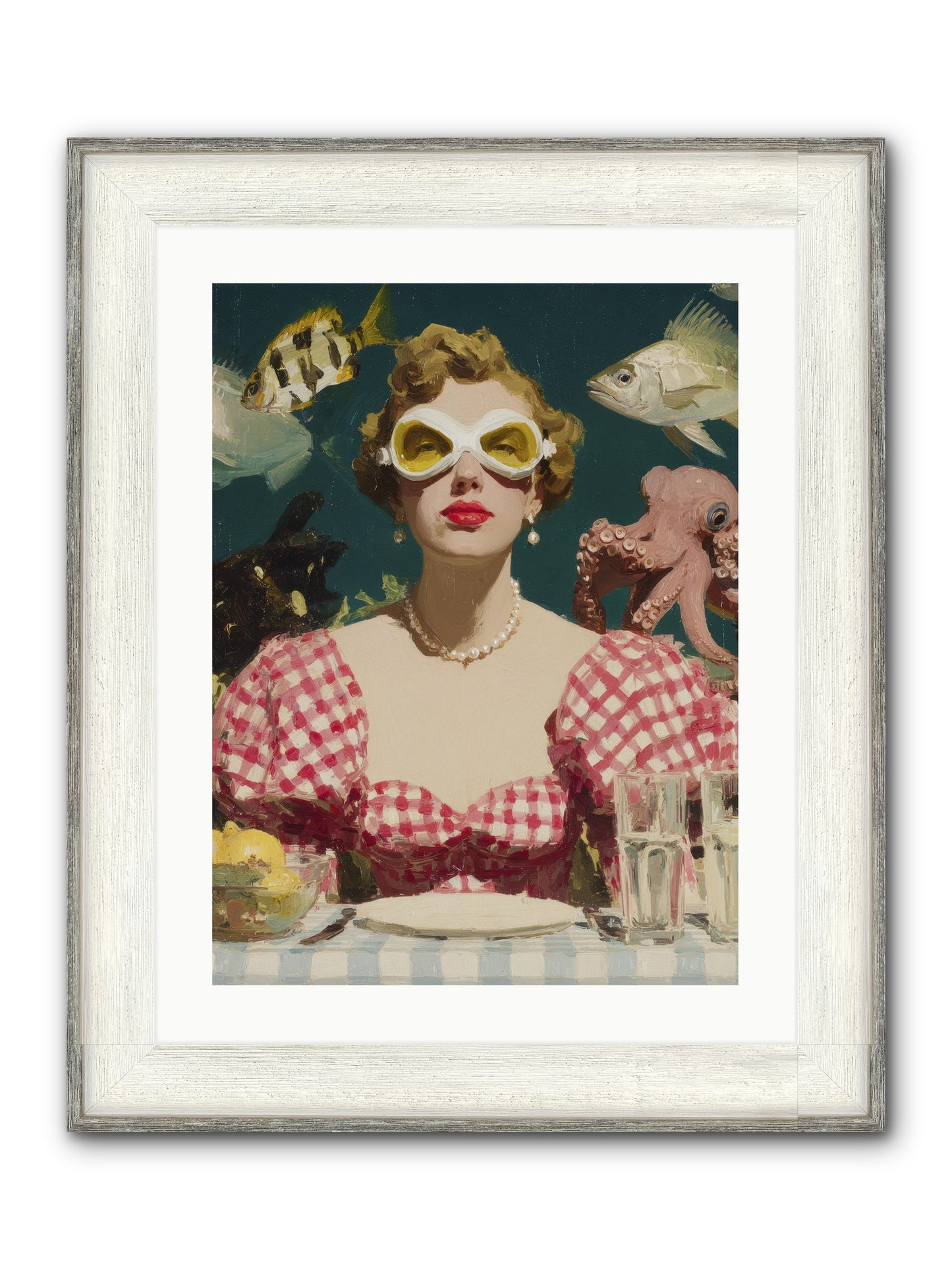 The Phantom Of Peony Street Framed Print - Driftwood White 18x24