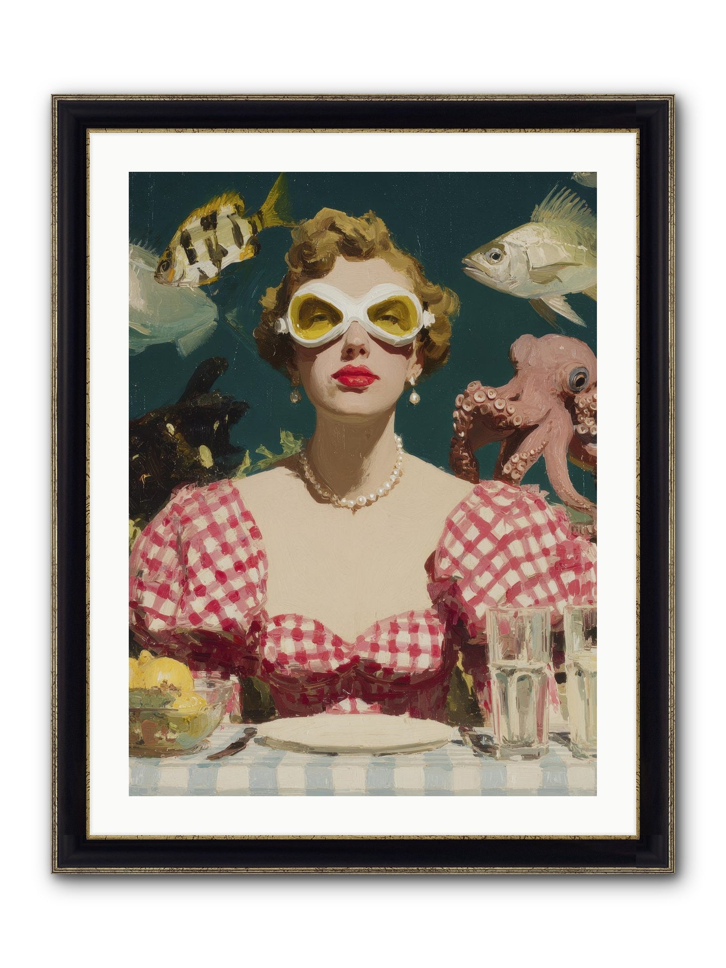 The Phantom Of Peony Street Framed Print - Black & Gold 24x32