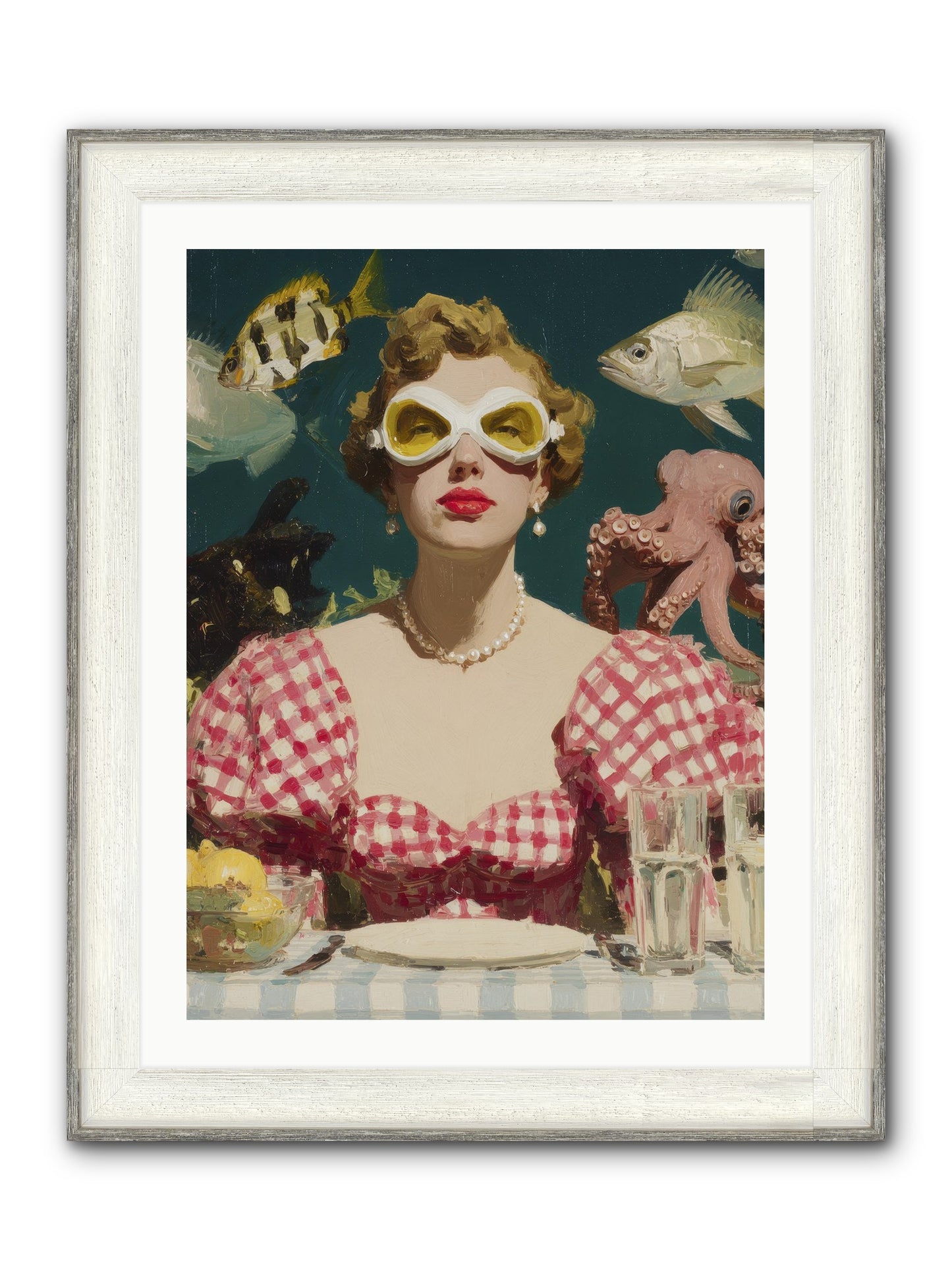 The Phantom Of Peony Street Framed Print - Driftwood White 24x32
