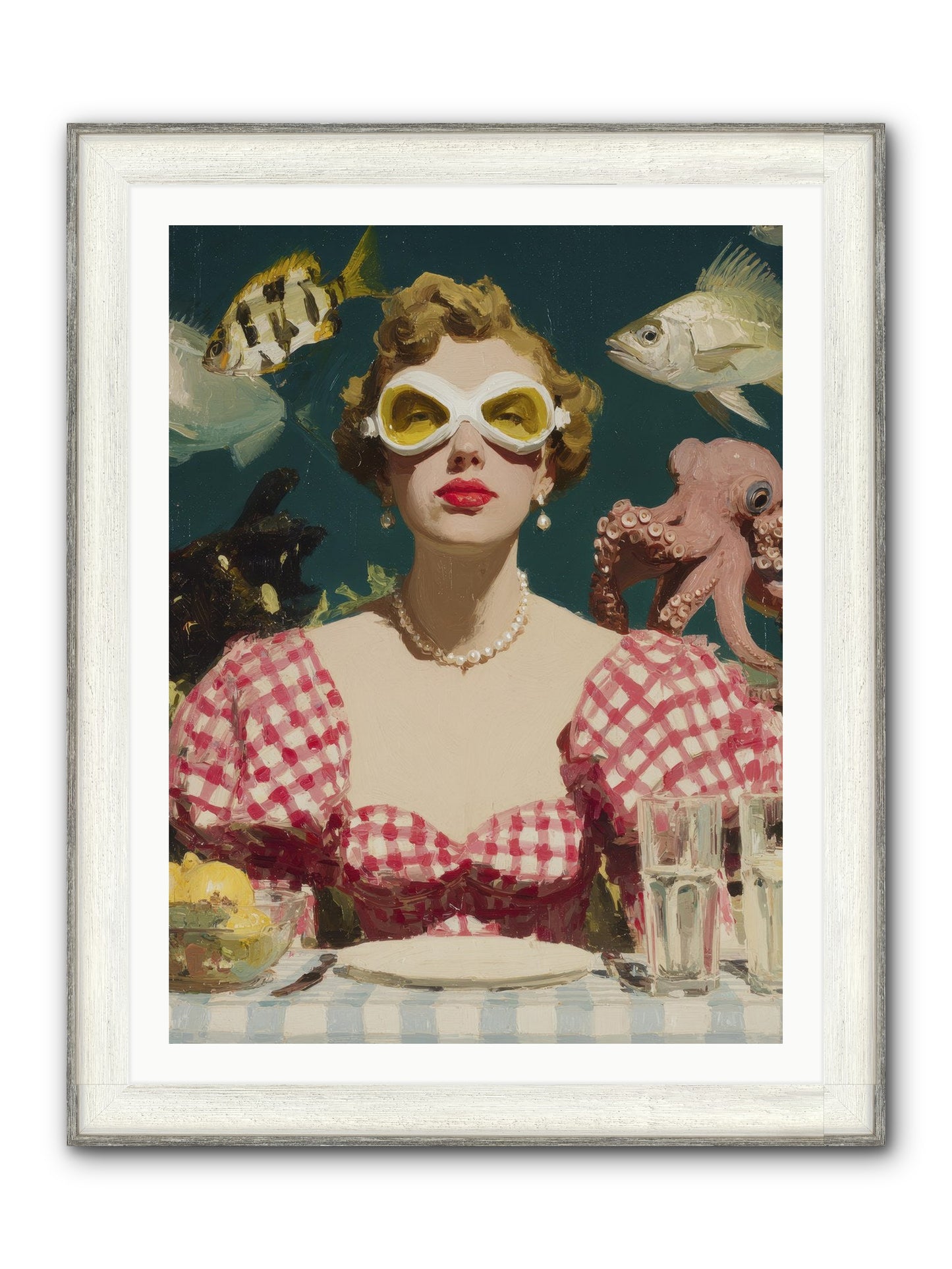 The Phantom Of Peony Street Framed Print - Driftwood White 30x40