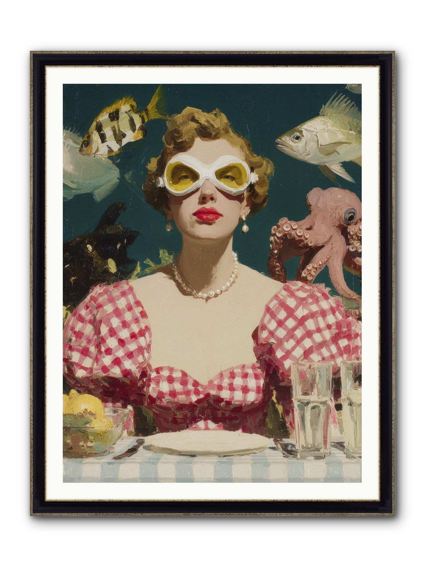The Phantom Of Peony Street Framed Print - Black & Gold 36x48