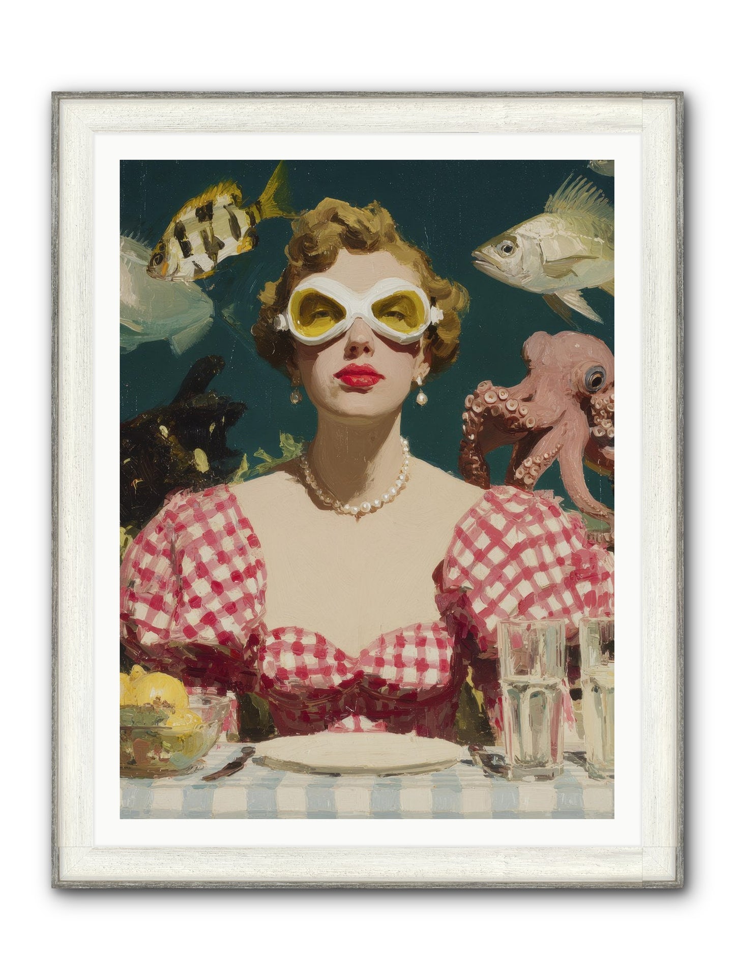 The Phantom Of Peony Street Framed Print - Driftwood White 36x48