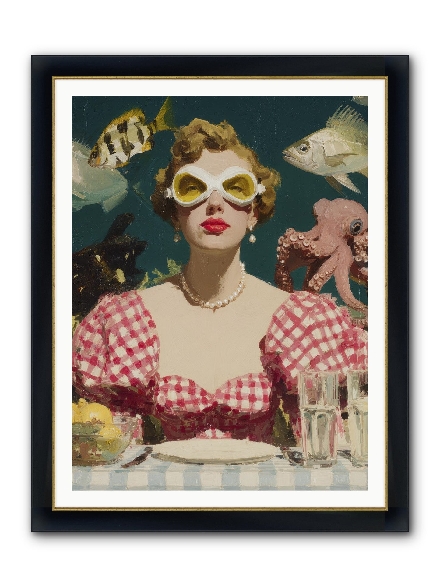 The Phantom Of Peony Street Framed Print - Wide Black w/Gold 36x48