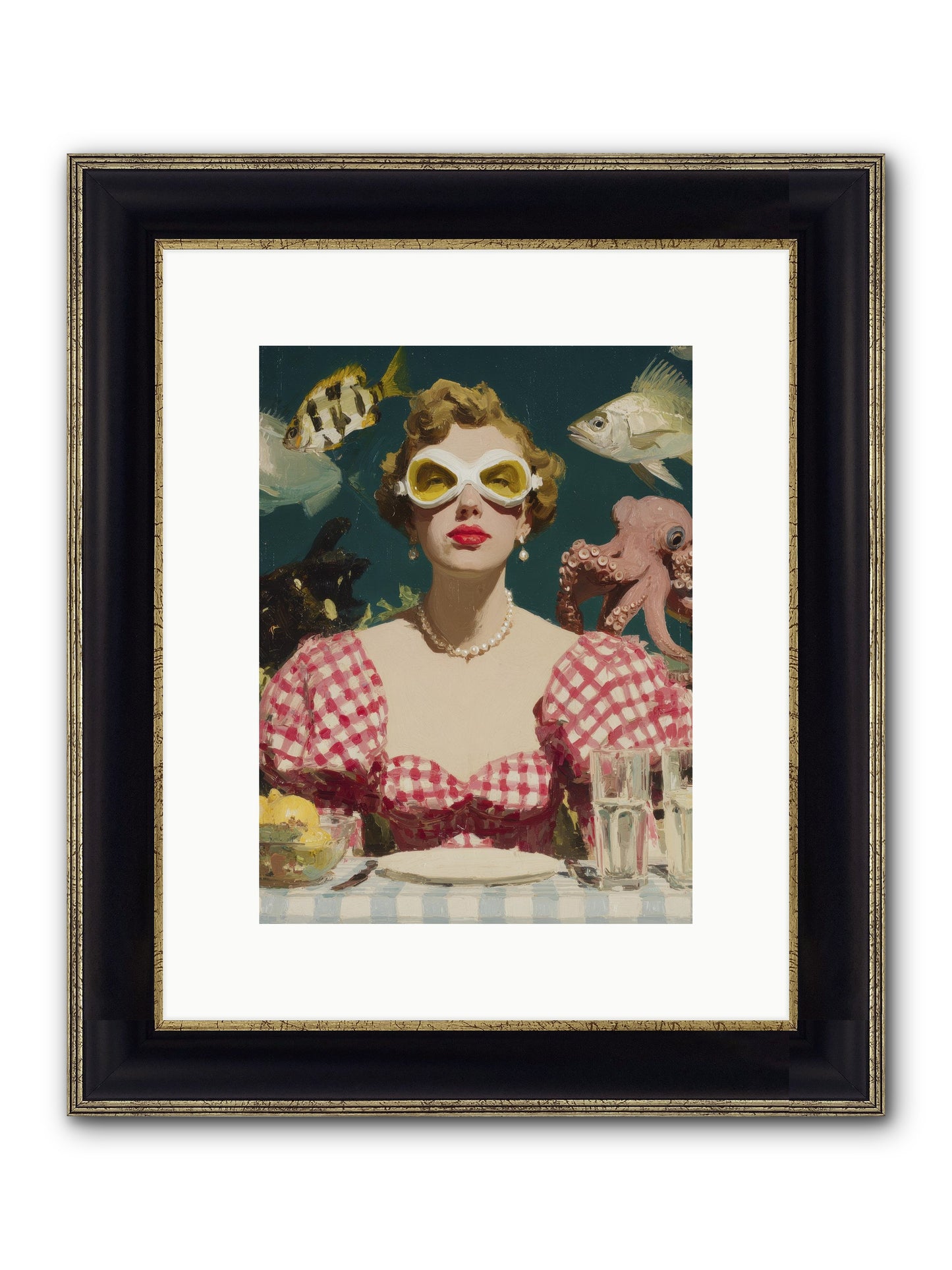 The Phantom Of Peony Street Framed Print - Black & Gold 9x12