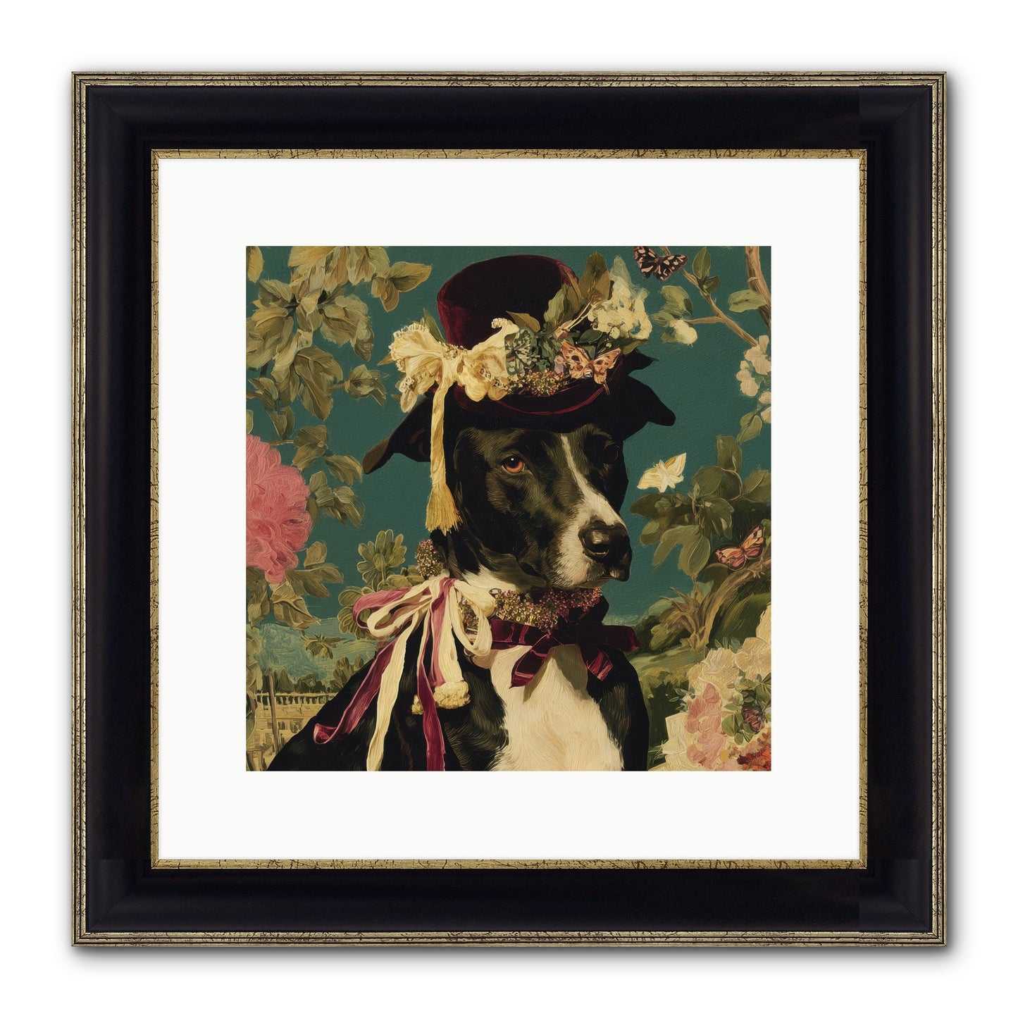 The Pickwick Waltz Framed Print - Black & Gold 12x12