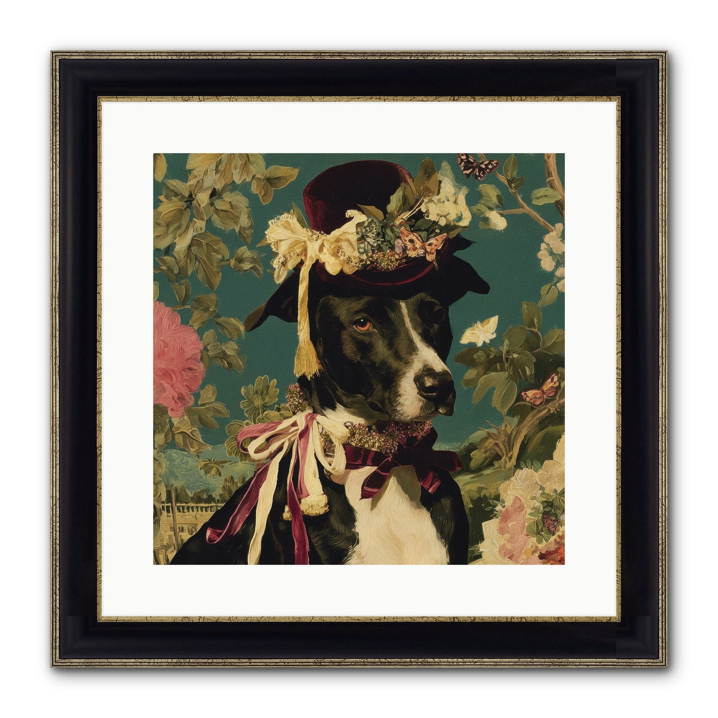 The Pickwick Waltz Framed Print - Black & Gold 16x16