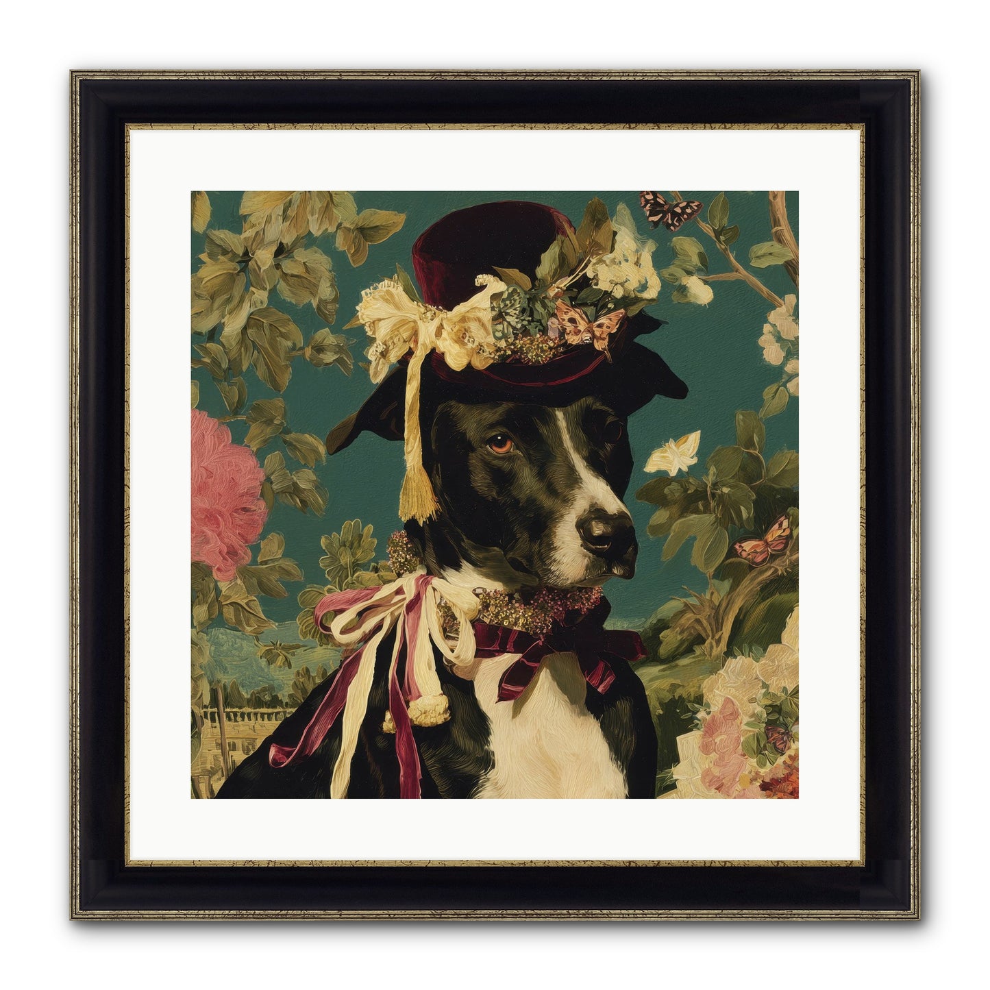 The Pickwick Waltz Framed Print - Black & Gold 20x20