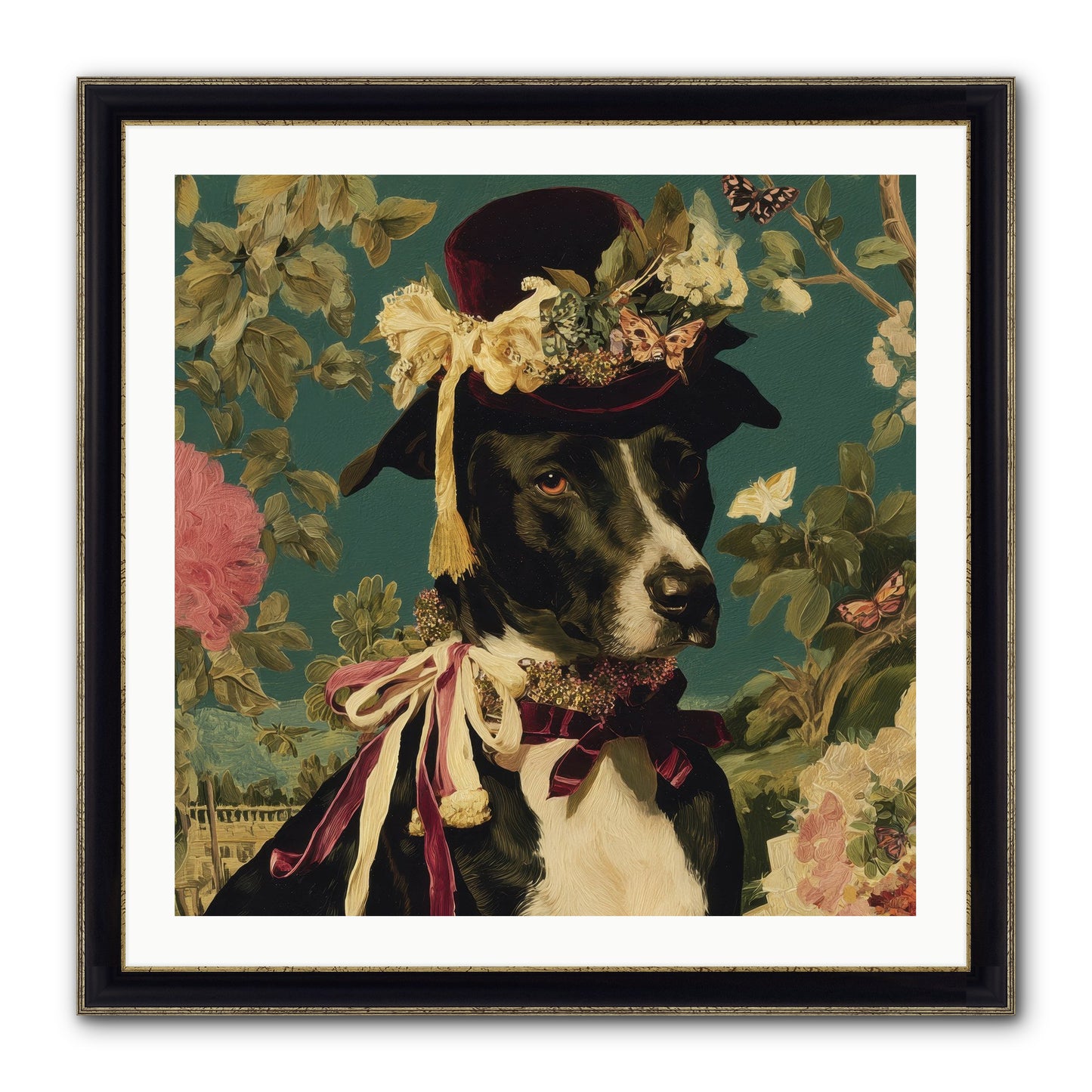 The Pickwick Waltz Framed Print - Black & Gold 30x30