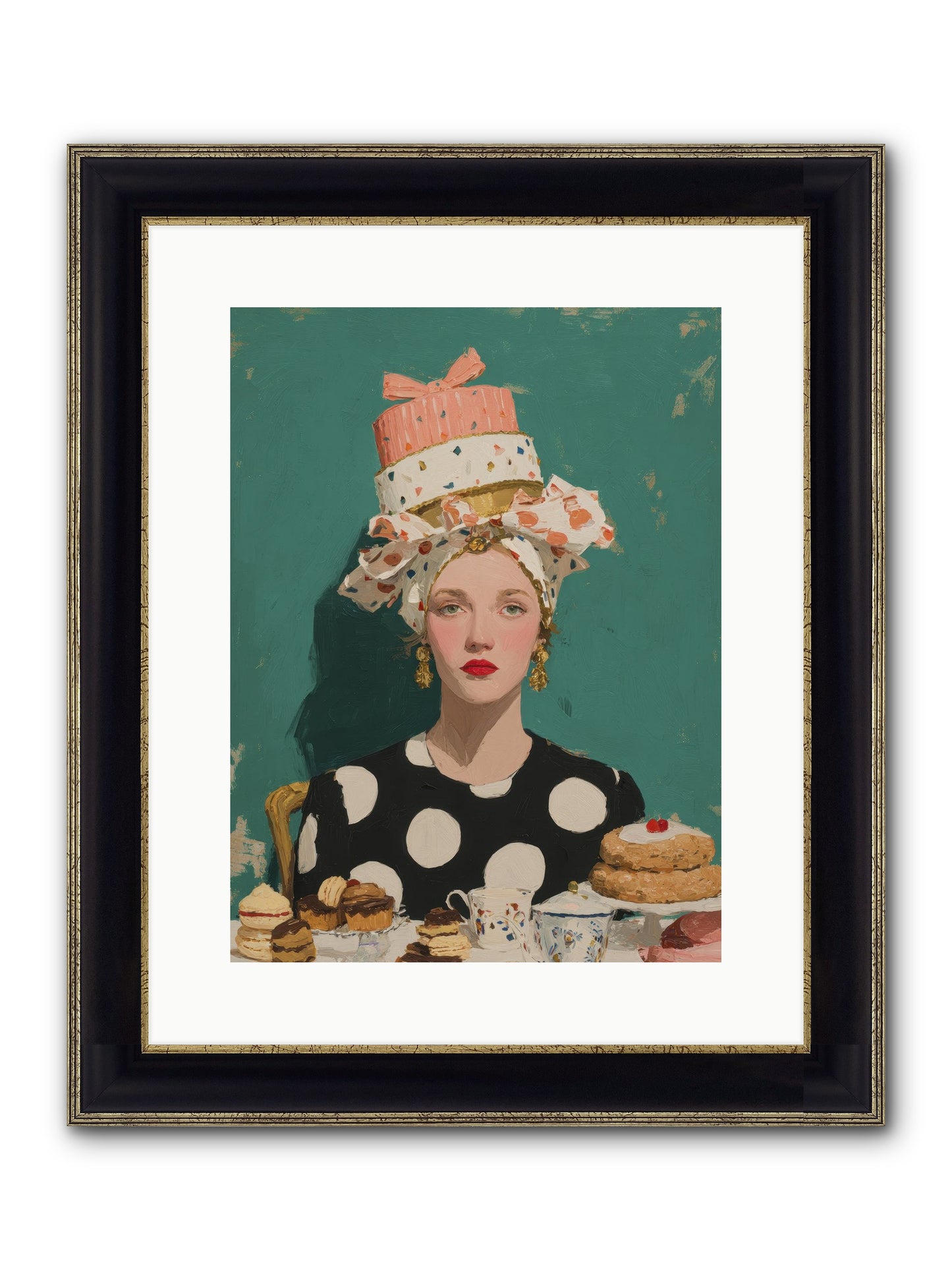 The Picnic Edit Framed Print - Black & Gold 12x16