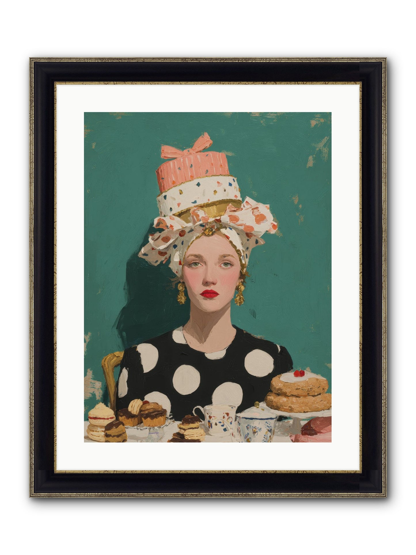 The Picnic Edit Framed Print - Black & Gold 18x24