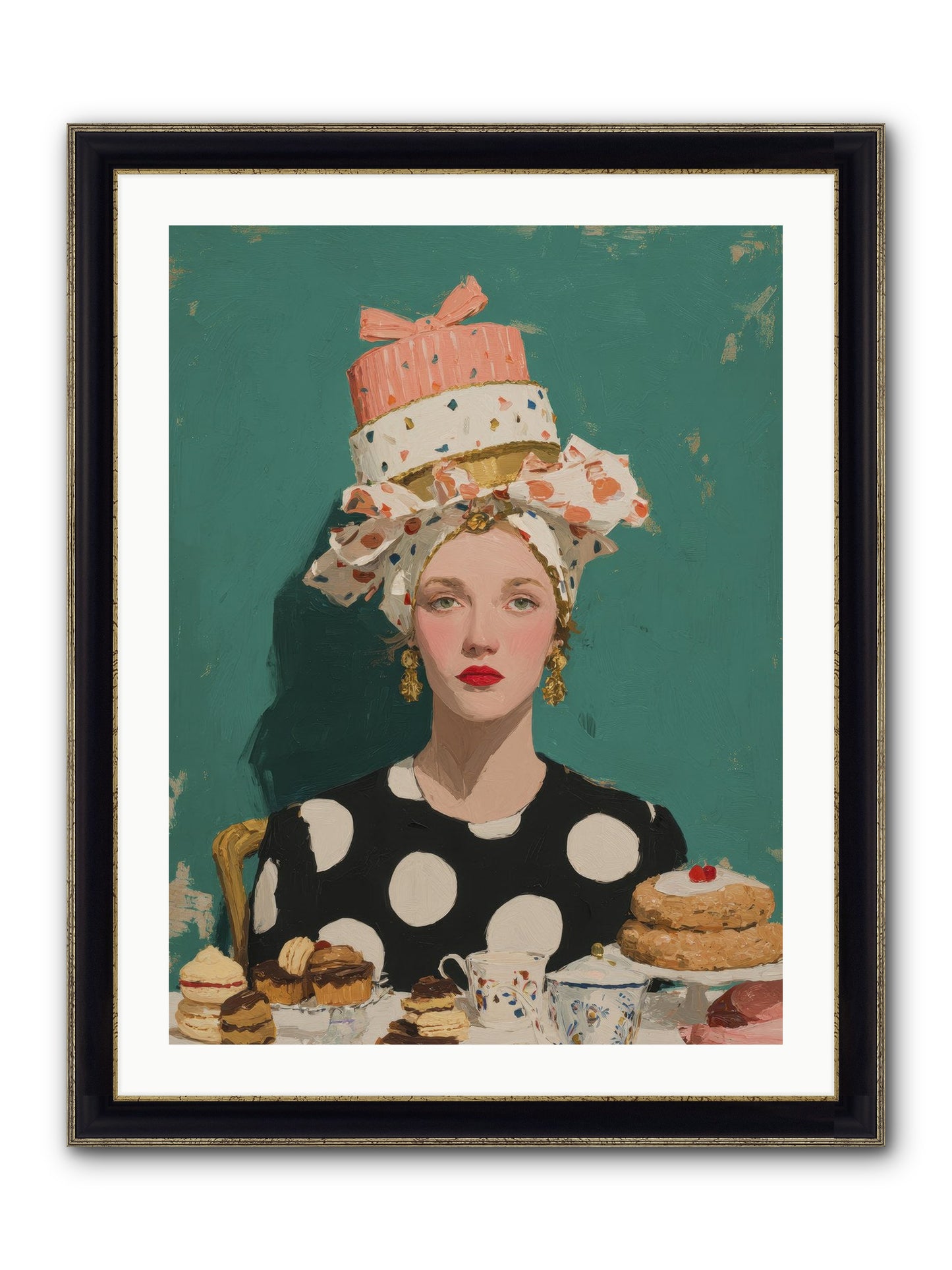 The Picnic Edit Framed Print - Black & Gold 24x32