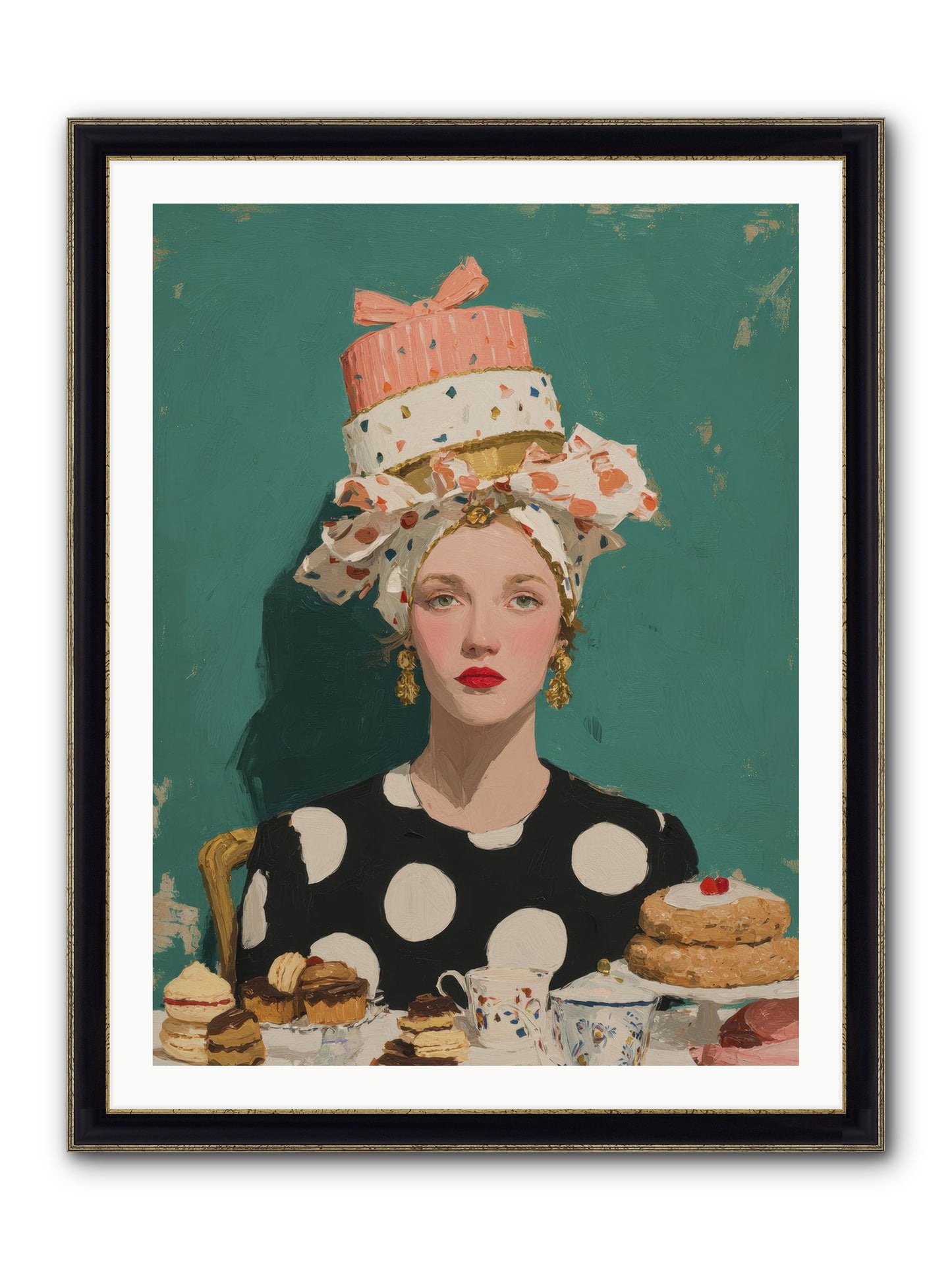 The Picnic Edit Framed Print - Black & Gold 30x40