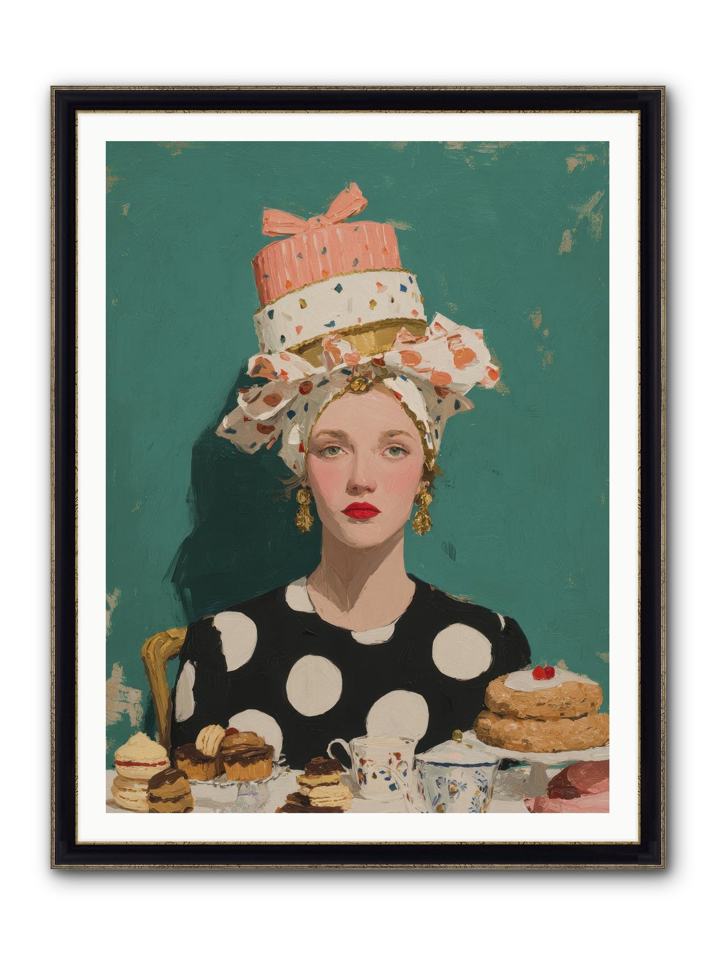 The Picnic Edit Framed Print - Black & Gold 36x48