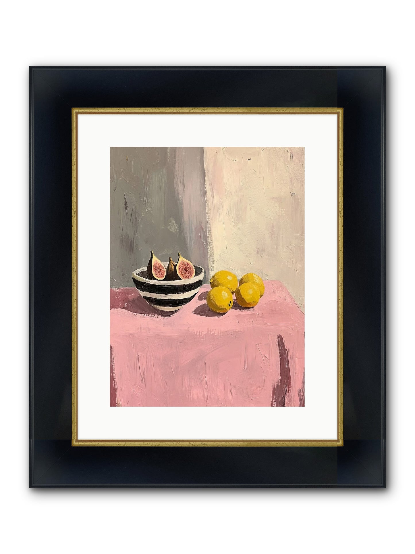 The Pink Cloth Framed Print - Wide Black w/Gold 12x16
