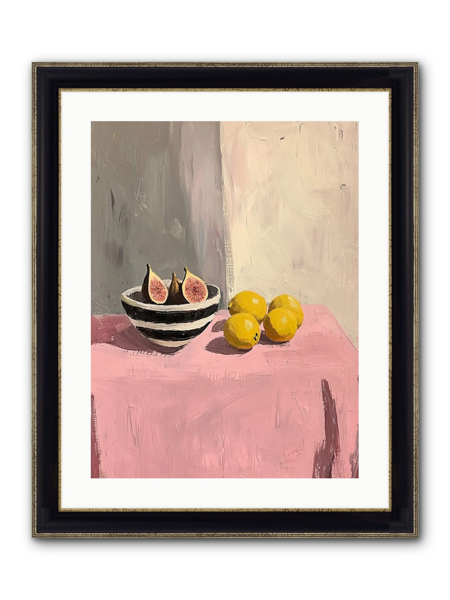 The Pink Cloth Framed Print - Black & Gold 18x24