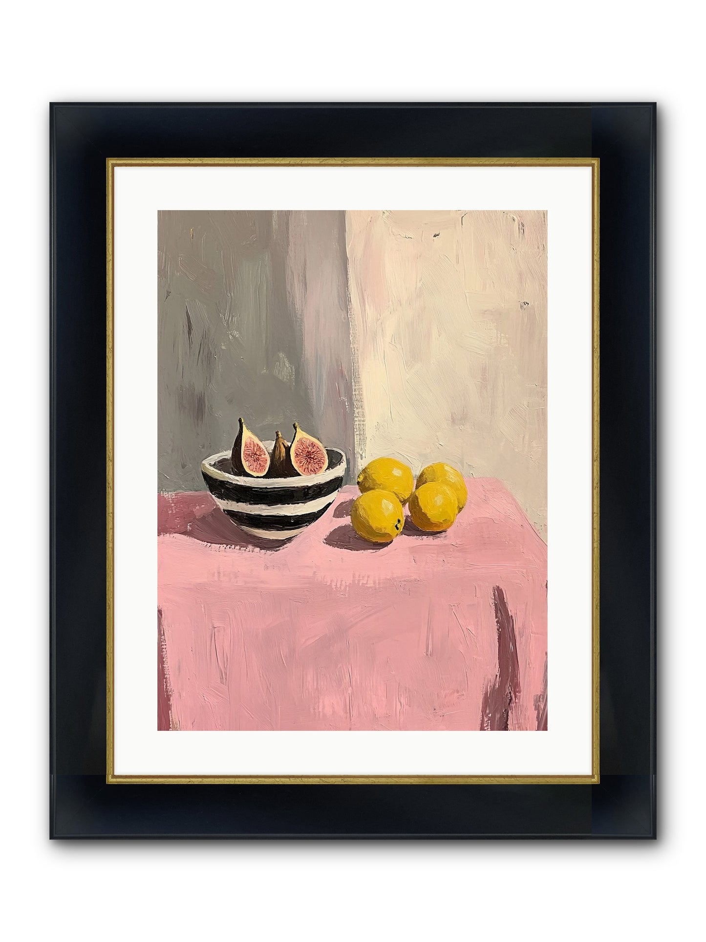 The Pink Cloth Framed Print - Wide Black w/Gold 18x24