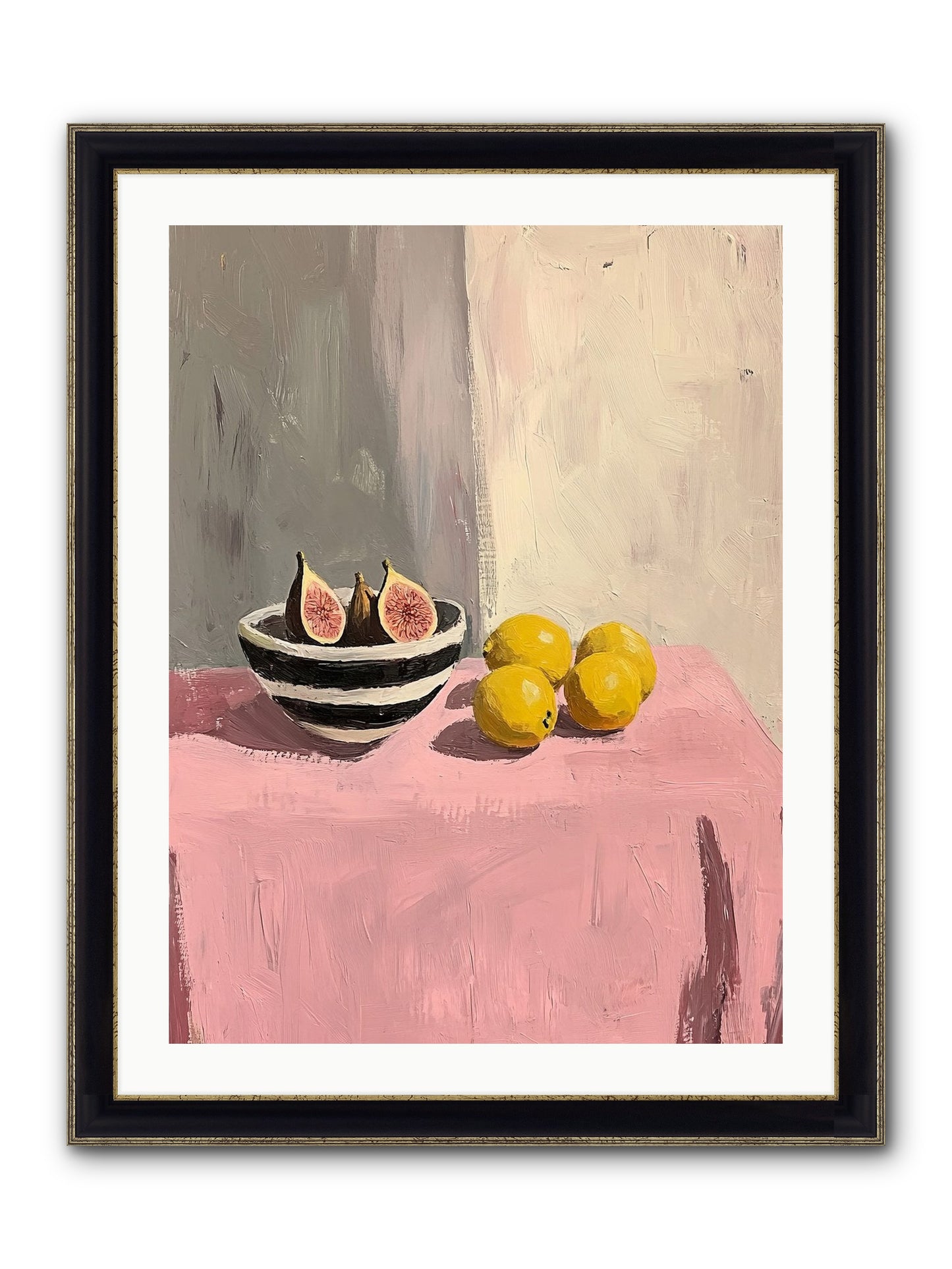 The Pink Cloth Framed Print - Black & Gold 24x32
