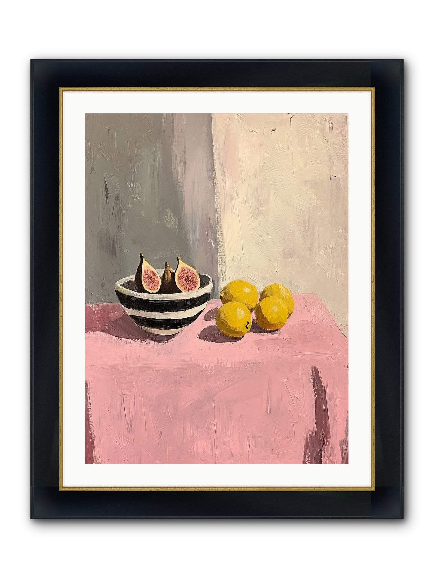The Pink Cloth Framed Print - Wide Black w/Gold 24x32